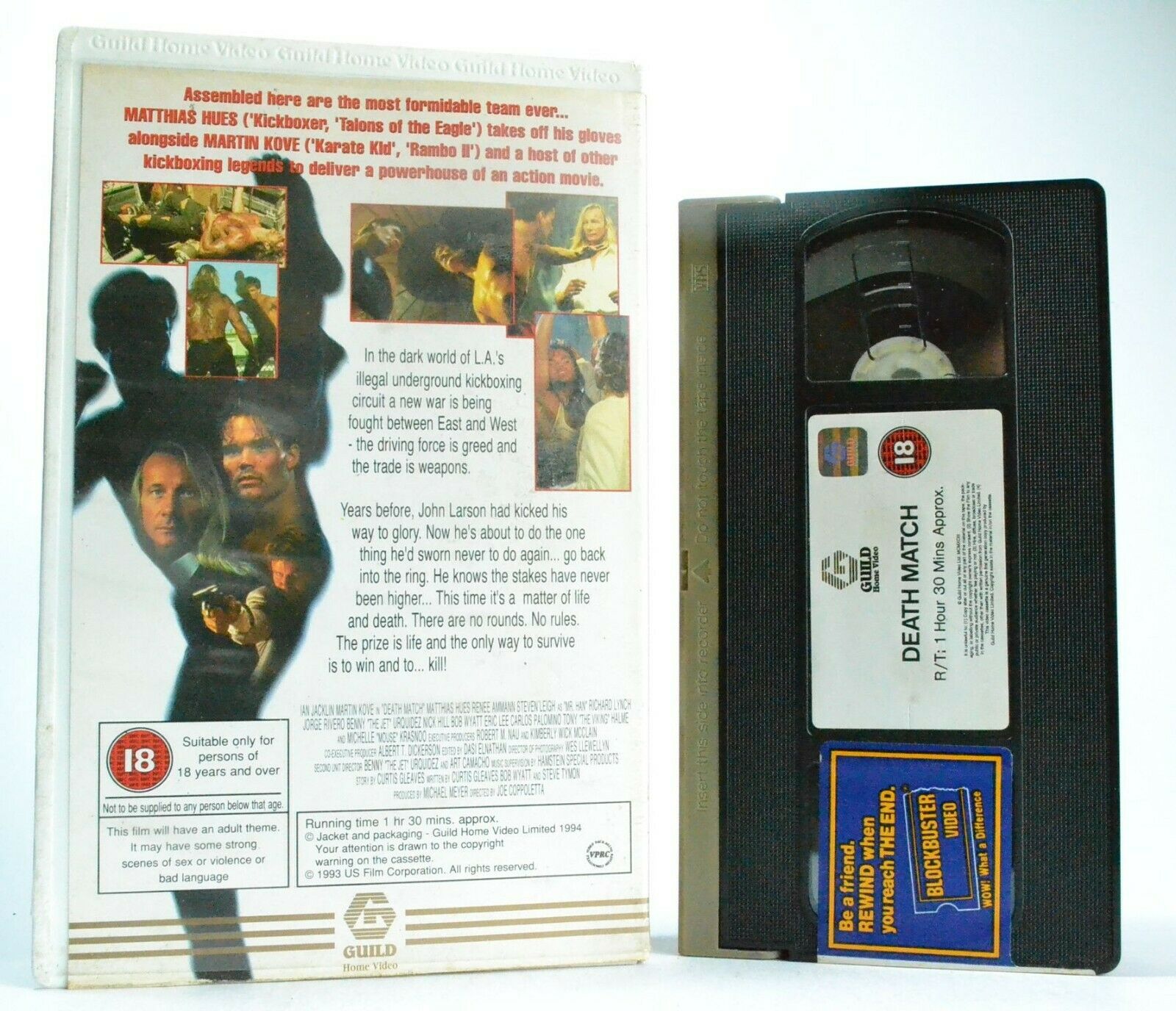 Death Match (1994): Action/Martial Arts - Illegal Kkickboxing Matches - Pal VHS-