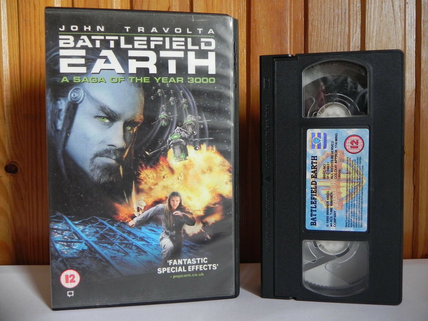 Battlefield Earth - Warner Home - Sci-Fi - John Travolta - Large Box - Pal VHS-