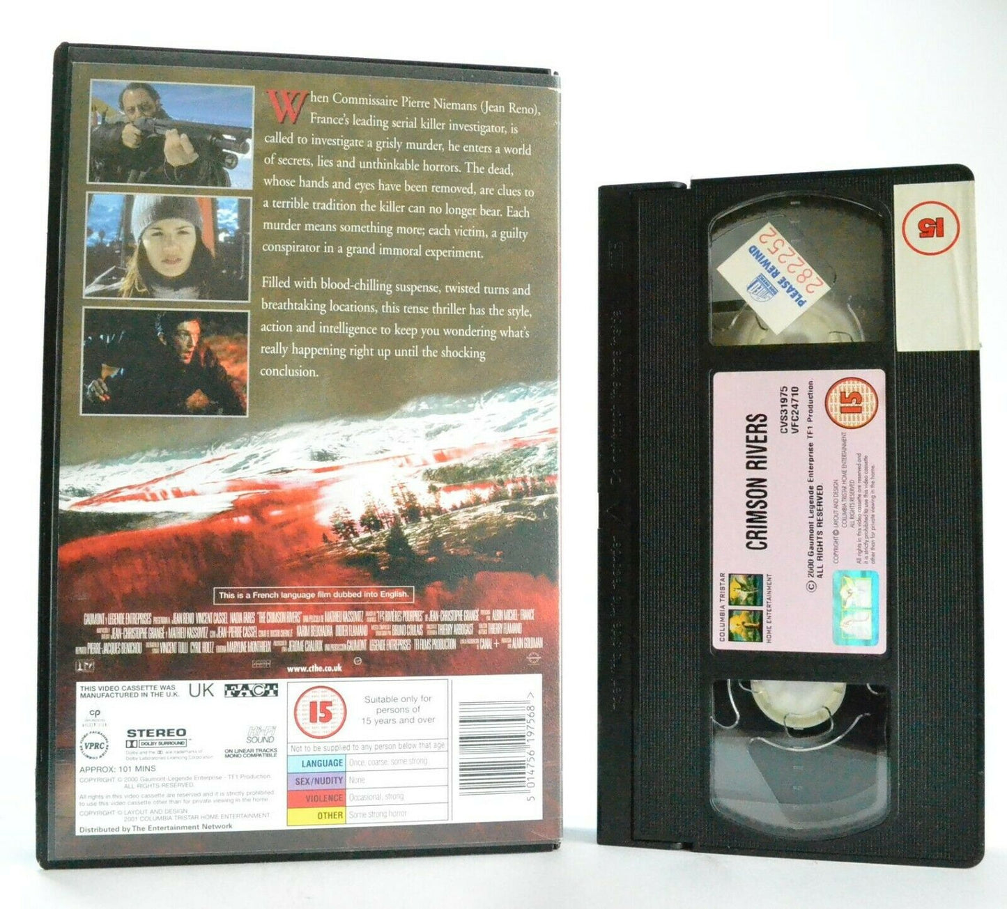 The Crimson Rivers: French Psychological Thriller - V.Cassel/J.Reno - Pal VHS-