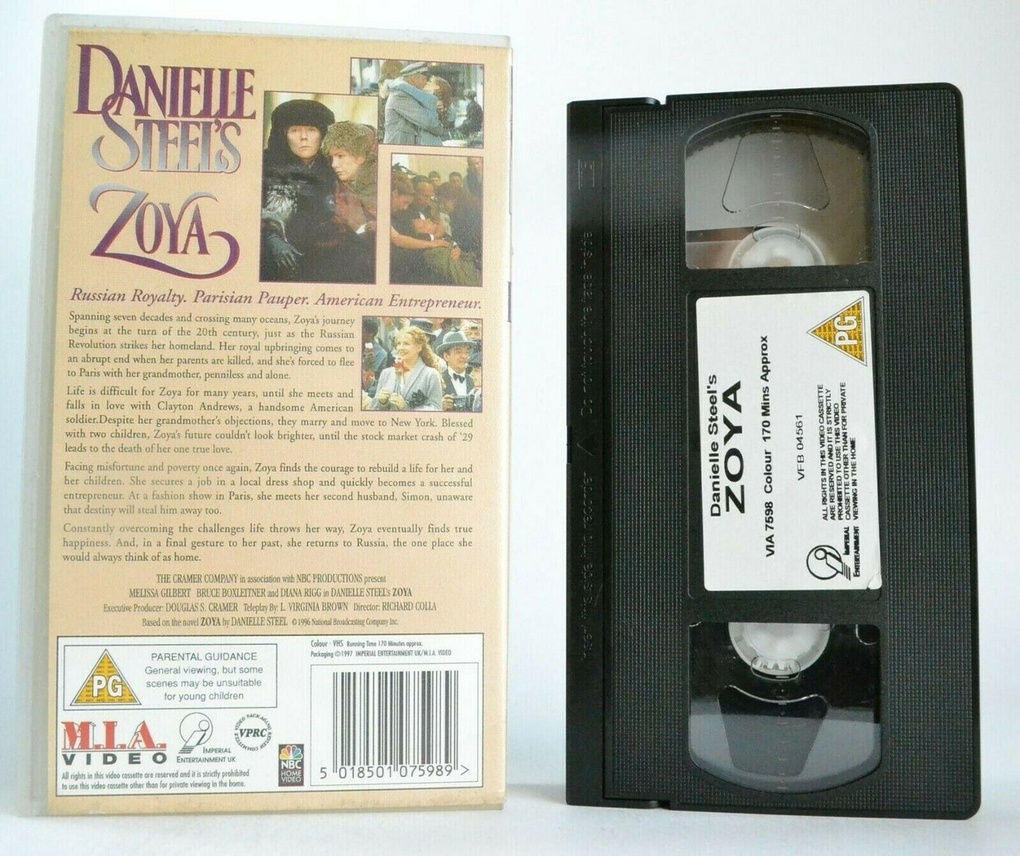 Zoya; [Danielle Steel] - (1995) TV Romantic Drama - Melissa Gilbert - Pal VHS-