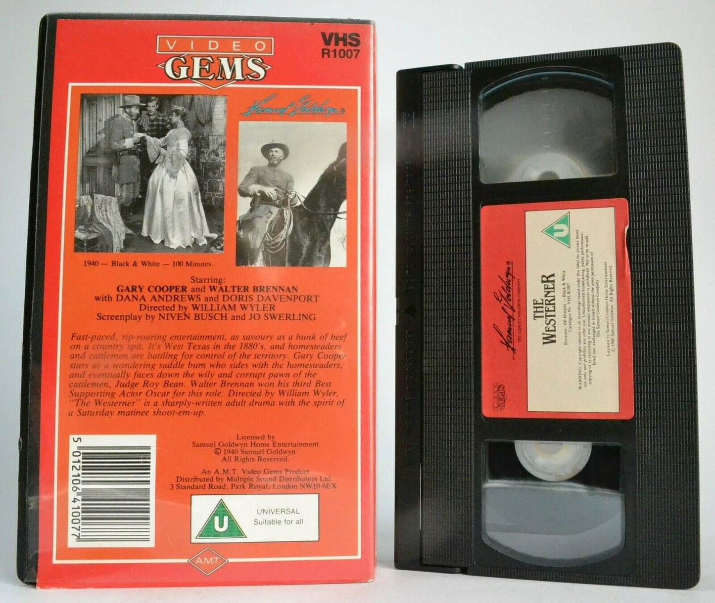 The Westerner (1940); [Video Gems]: Romantic Western - Gary Cooper - Pal VHS-