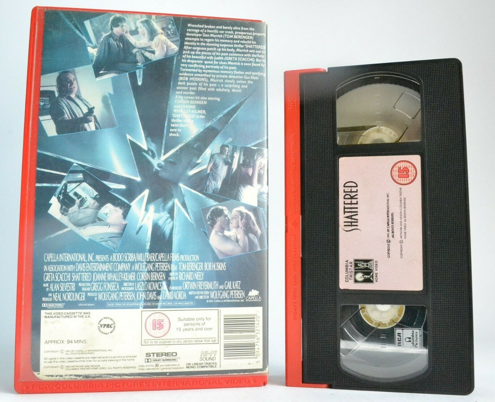 Shattered (1991); Wolfgang Petersen - Psychological Thriller - Bob Hoskins - VHS-