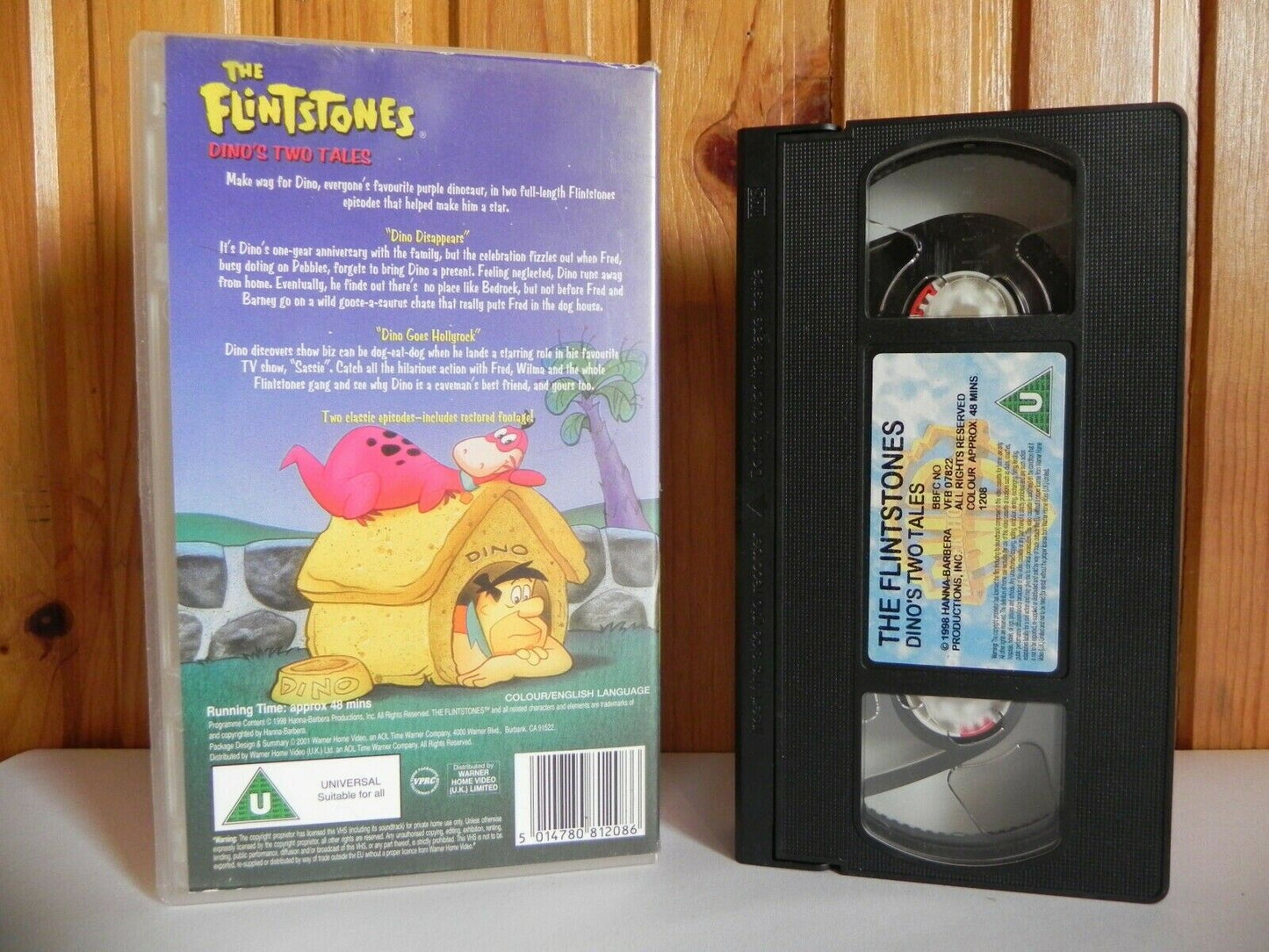 The Flintstones: Dino's Two Tales - Warner - Animated - Adventures - Kids - VHS-