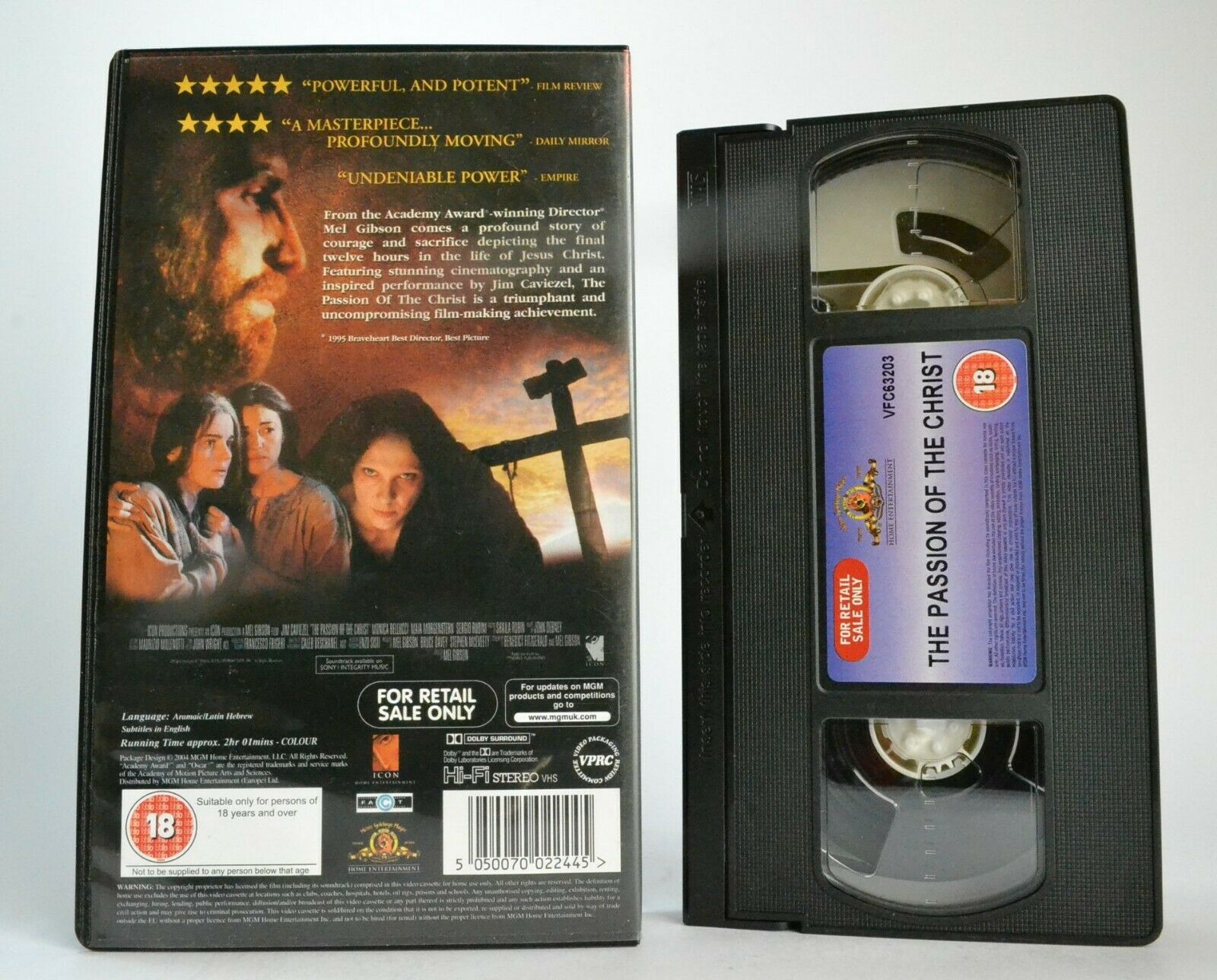 The Passion Of The Christ; [Mel Gibson] Biblical Drama - Jim Caviezel - Pal VHS-