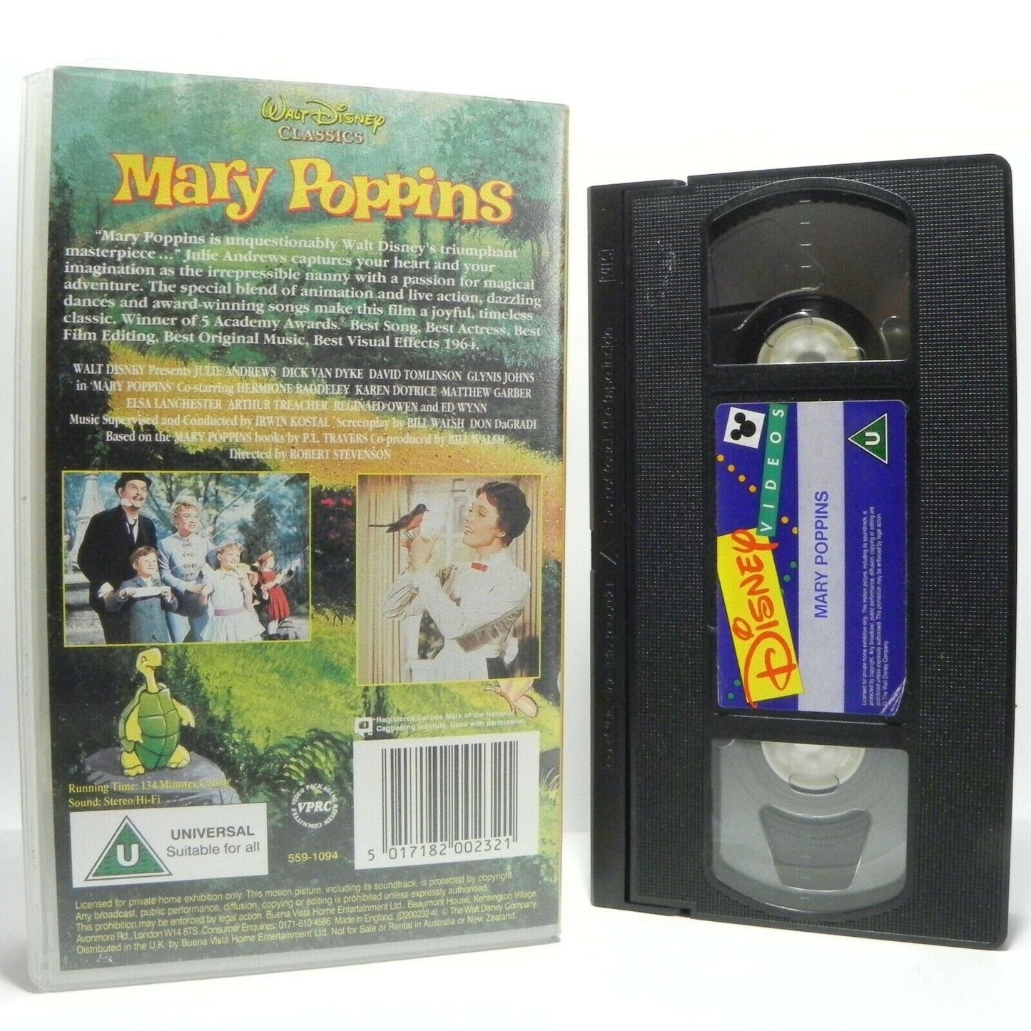 Mary Poppins - Walt Disney Classic - 5 Oscar Winner - Children's - Pal VHS-