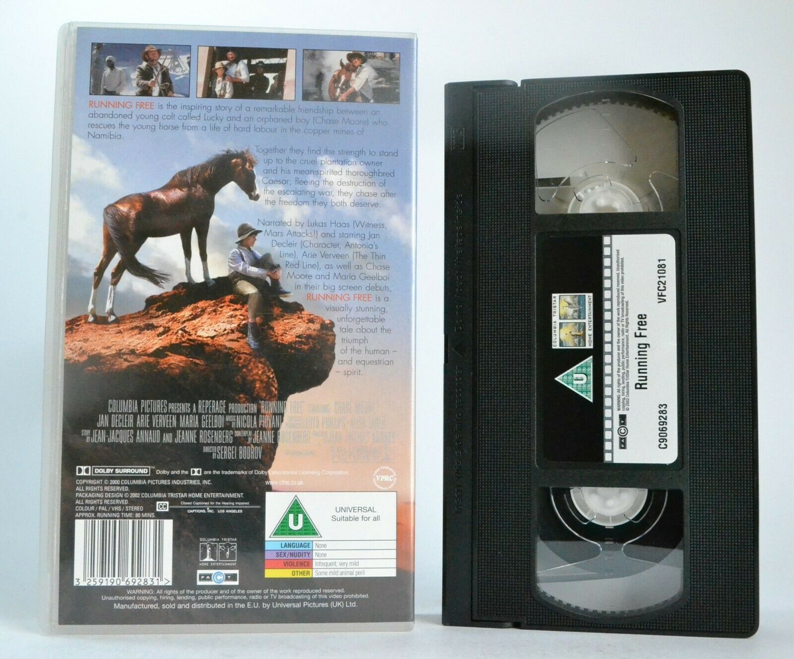 Running Free (2000): An Unusual Friendship - Family Adventure Drama - Pal VHS-