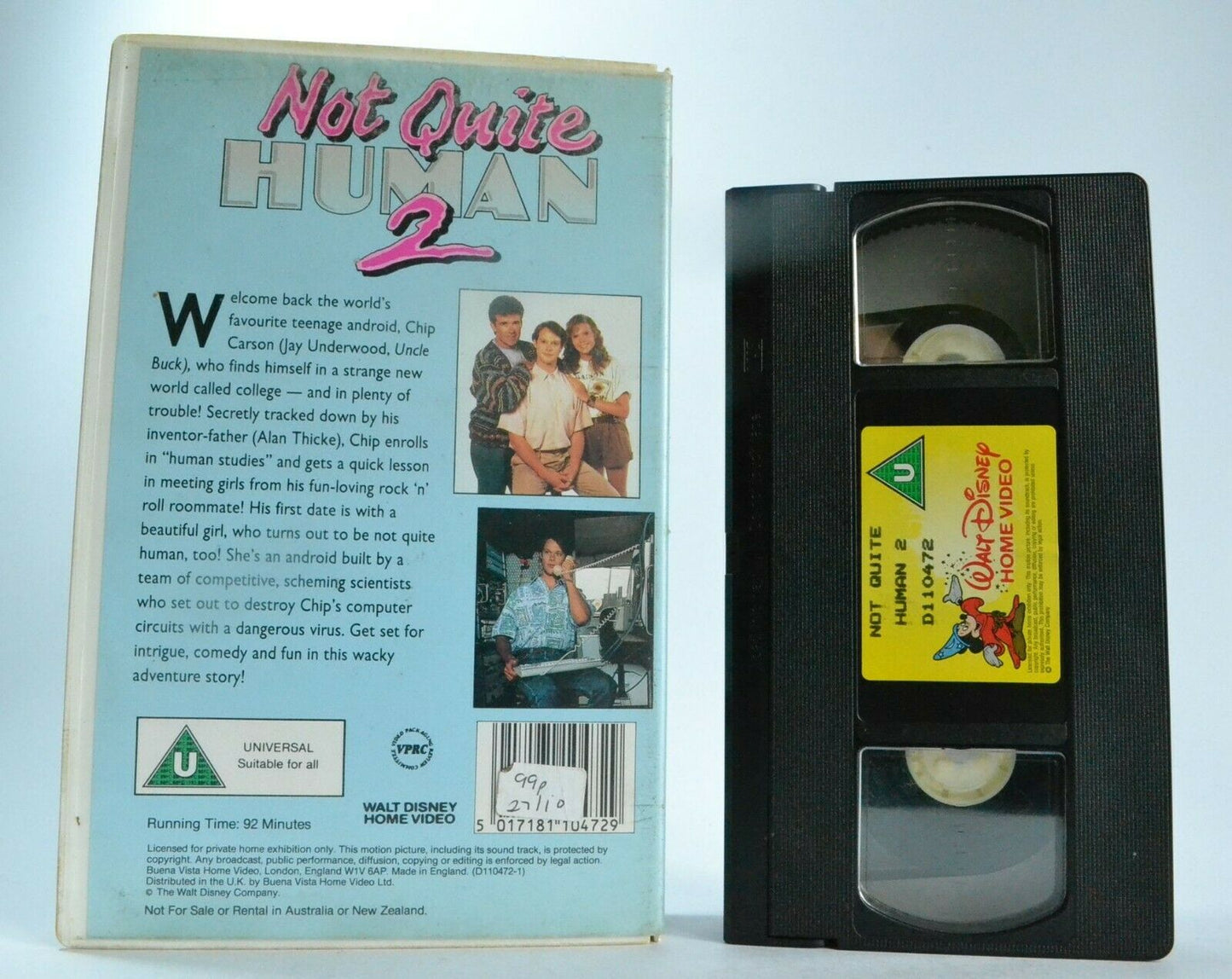 Not Quite Human 2 (1989): T.V. Movie - Family Sci-Fi - Alan Thicke - OOP Pal VHS-