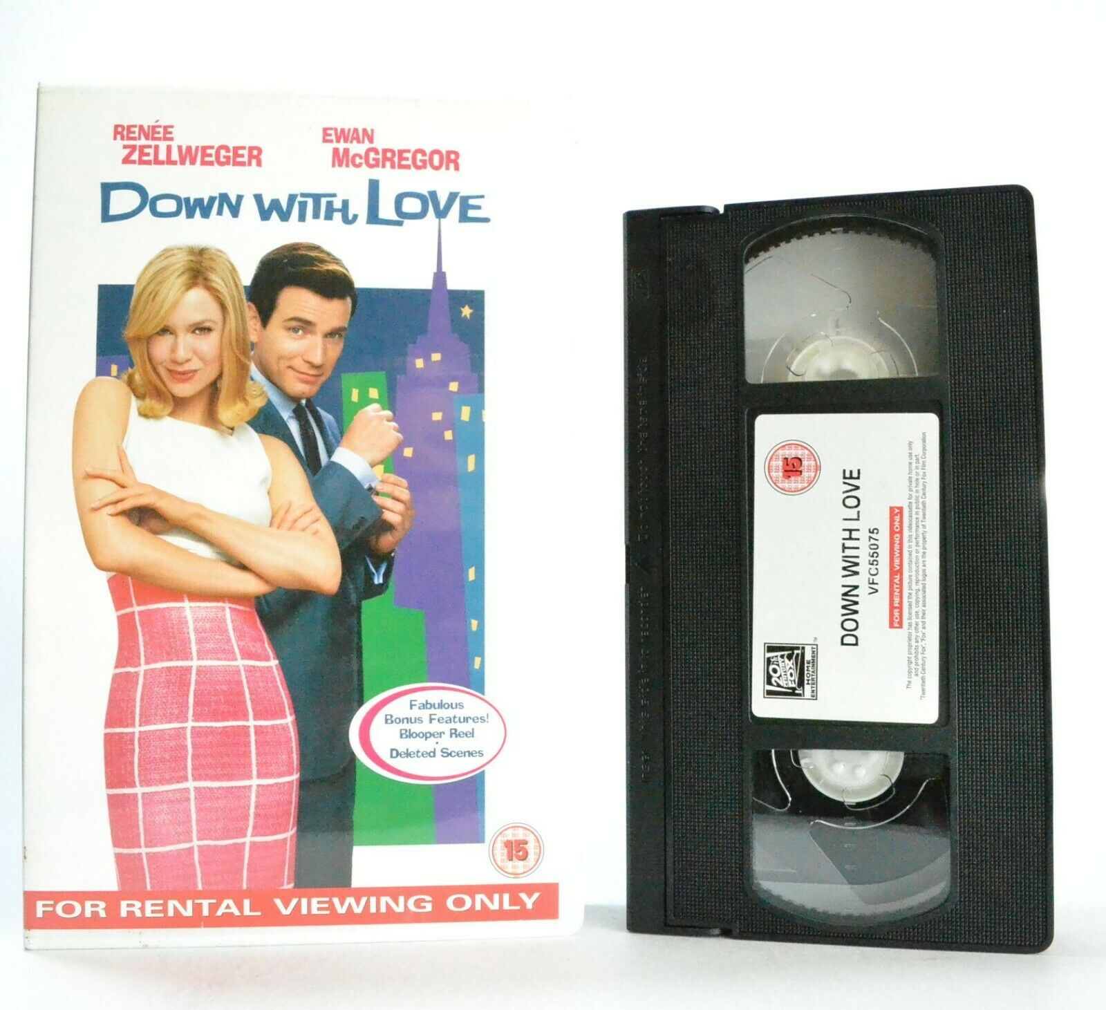 Down With Love: R.Zellweger/E.McGregor - Romantic Comedy - Large Box - Pal VHS-