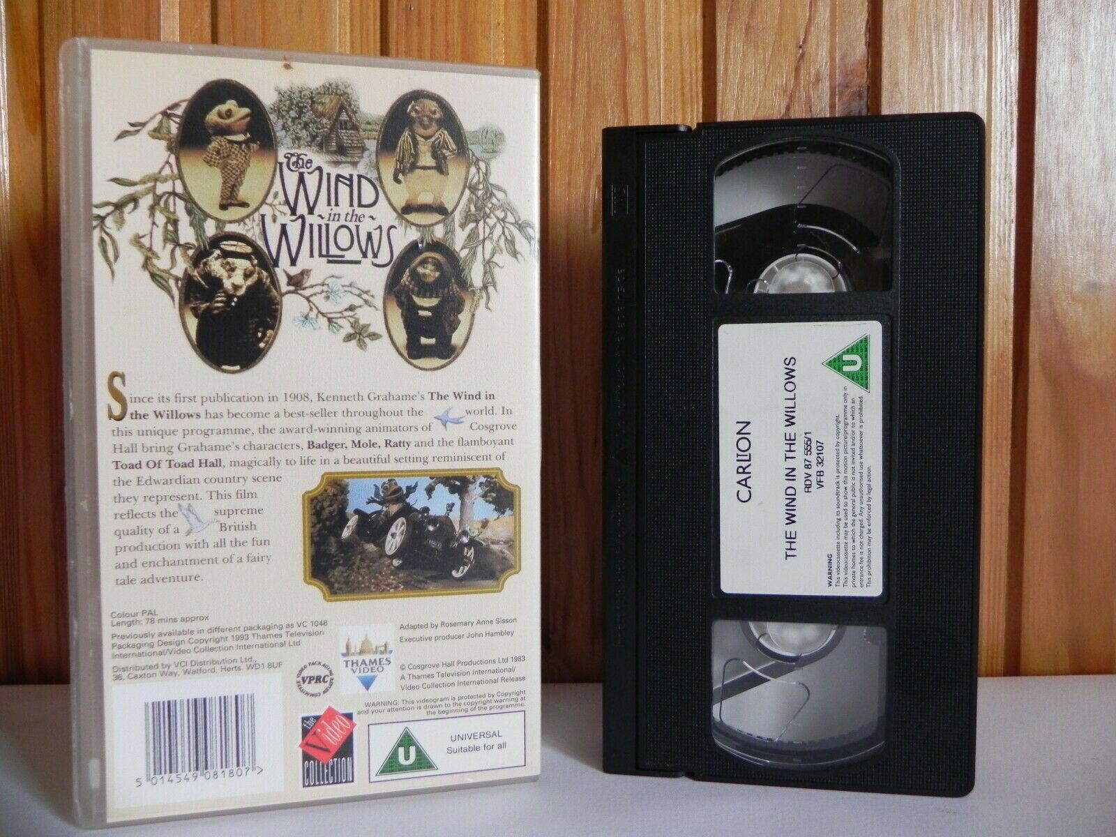 The Wind In The Willows - Thames Video - Children's Classic - Animated - Pal VHS-