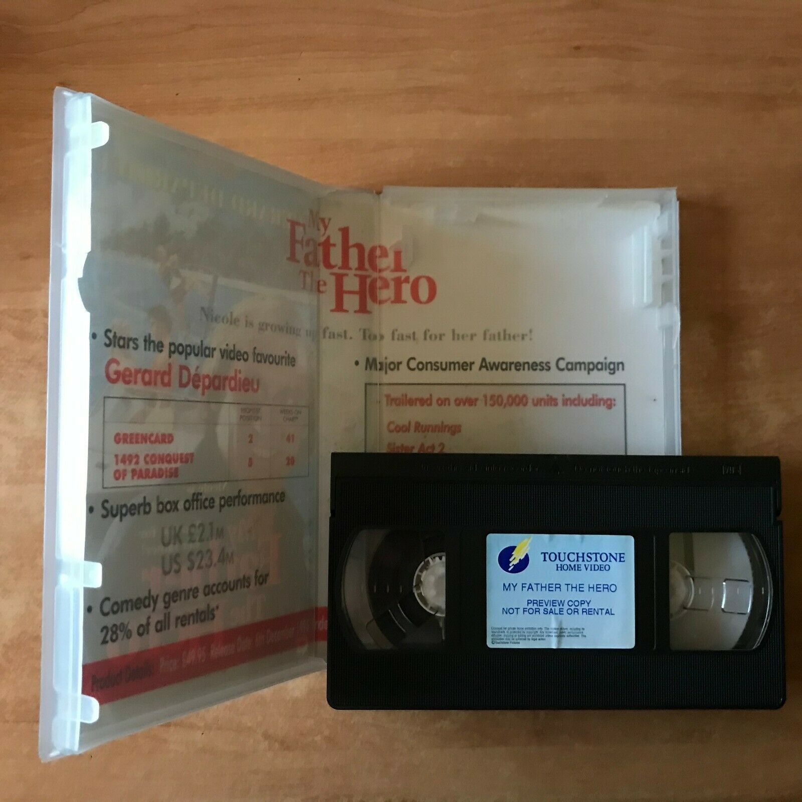 My Father My Hero (1994): Caribbean Romantic Comedy - G������rard Depardieu - VHS-