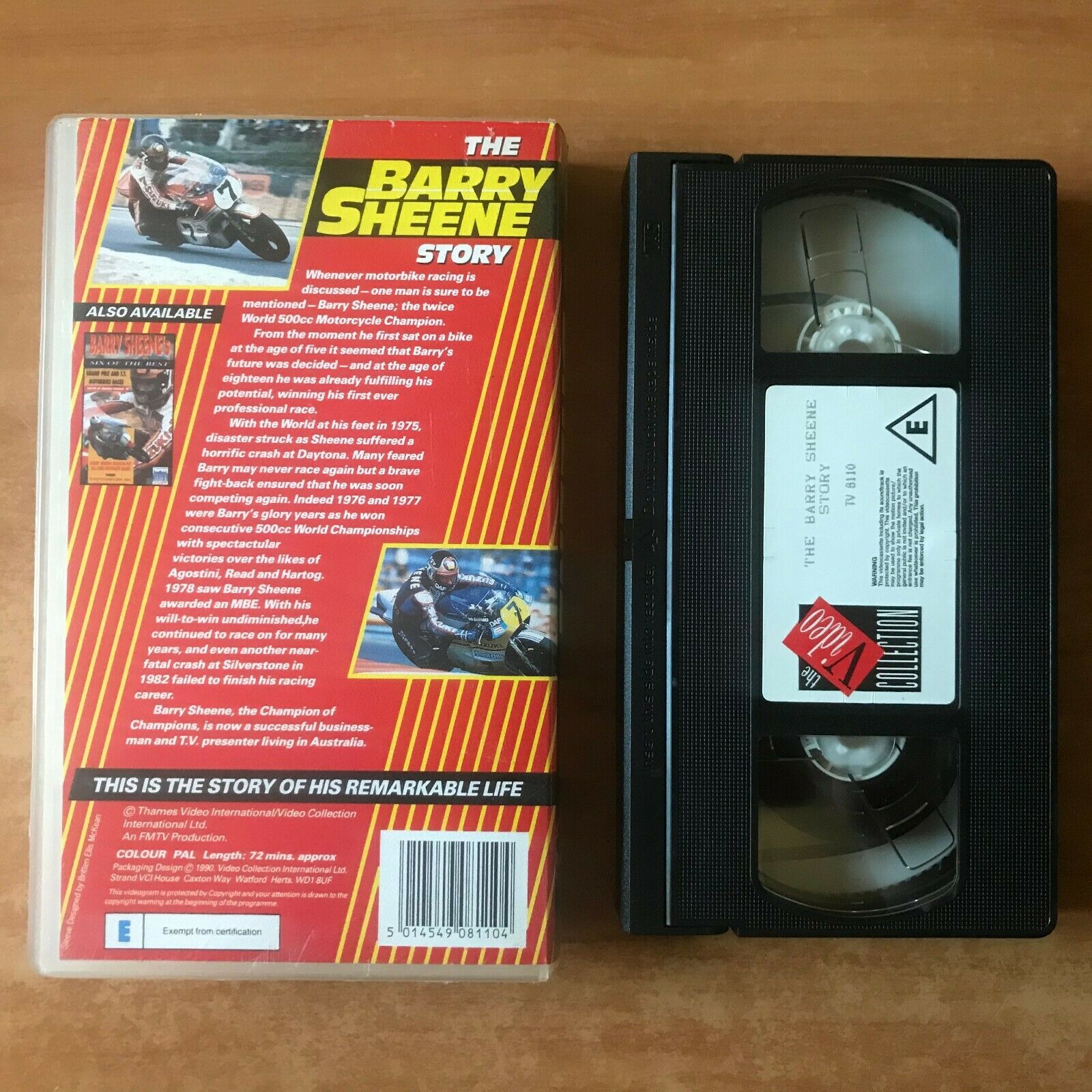 The Barry Sheene Story; [Murray Walker] Daytona '75 - Silvertone '82 - Pal VHS-