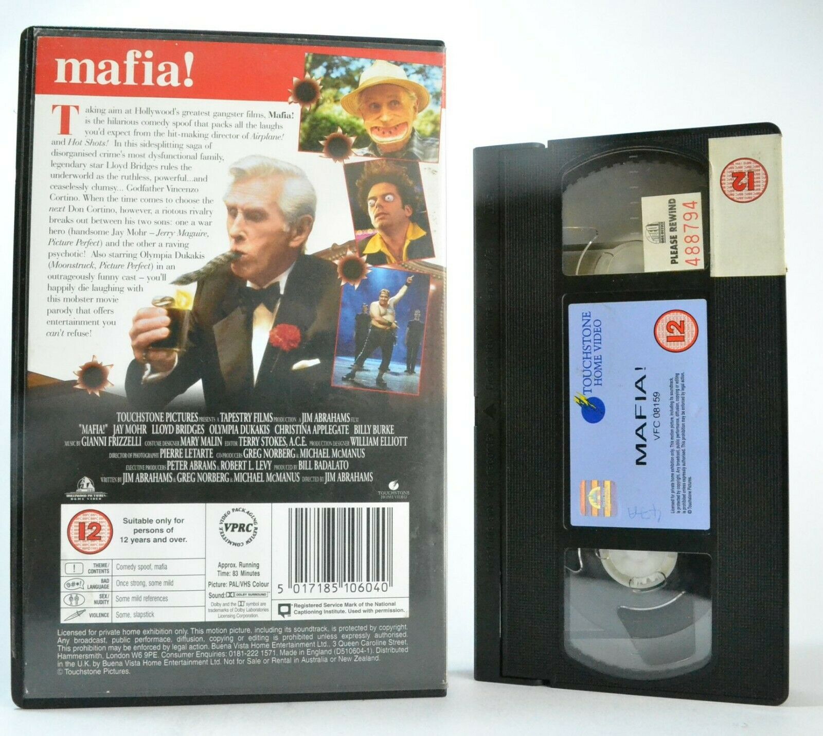 Mafia: Film By Jim Abrahams - Gangster Comedy - Large Box - Lloyd Bridges - VHS-