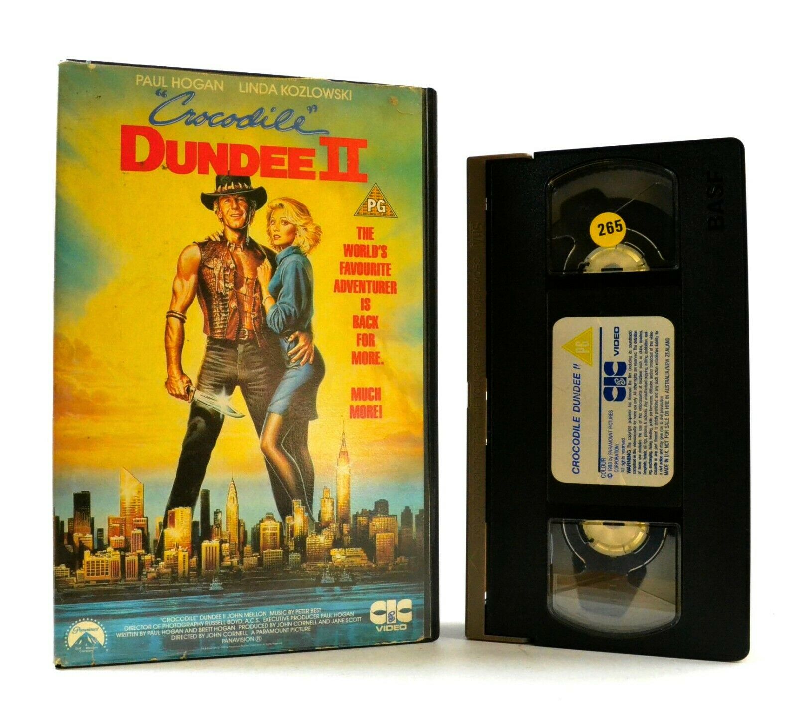 Crocodile Dundee 2: Comedy/Adventure - Large Box - P.Hogan/L.Kozlowski - Pal VHS-