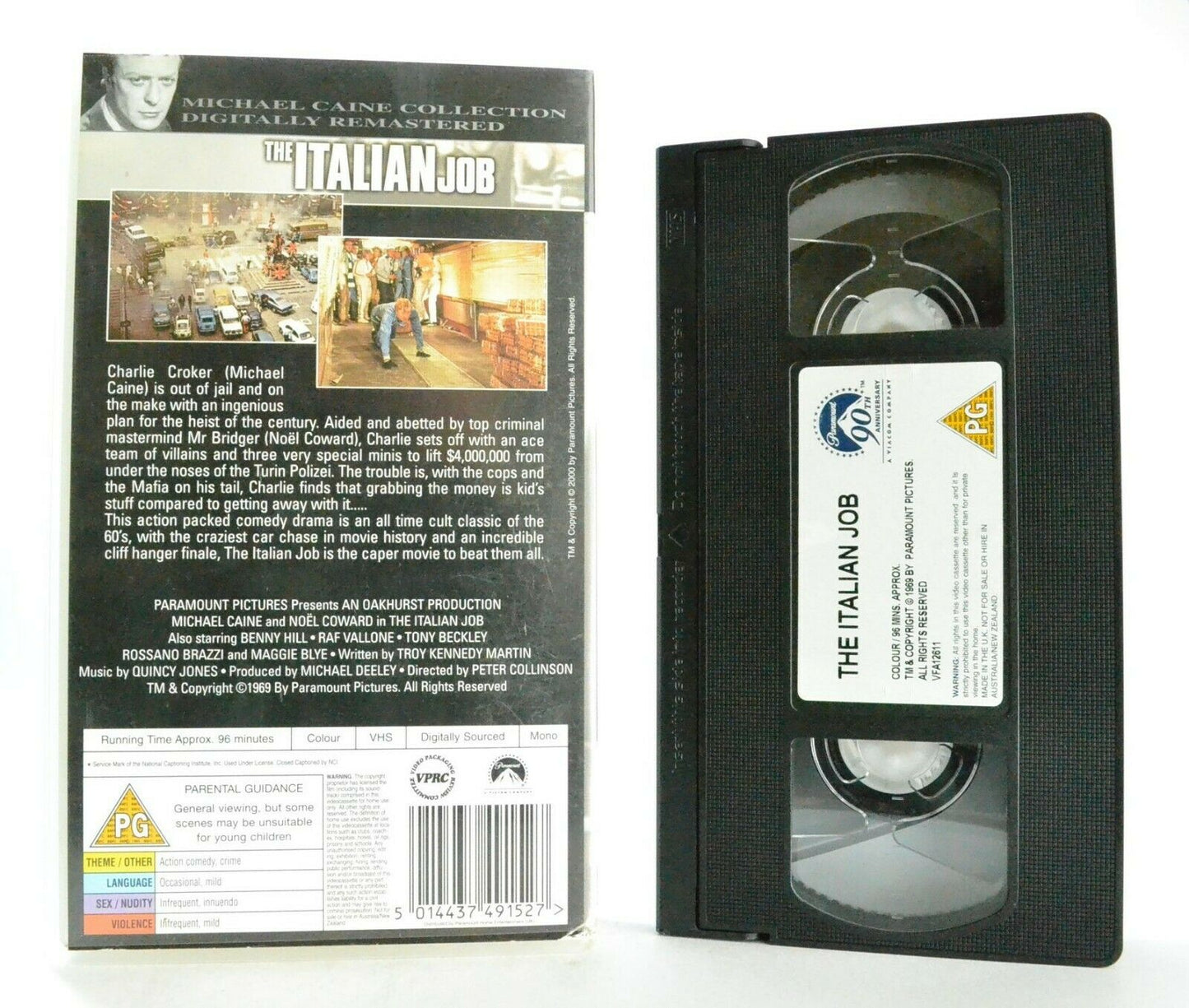 The Italian Job: (1969) Action Classic - Michael Caine/Noel Coward - Pal VHS-