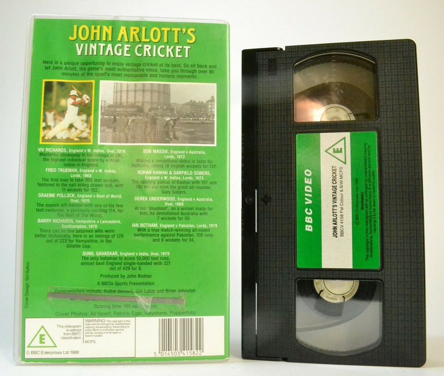 Vintage Cricket [John Arlott]: Historical Moments [Bob Massie] Sports - Pal VHS-