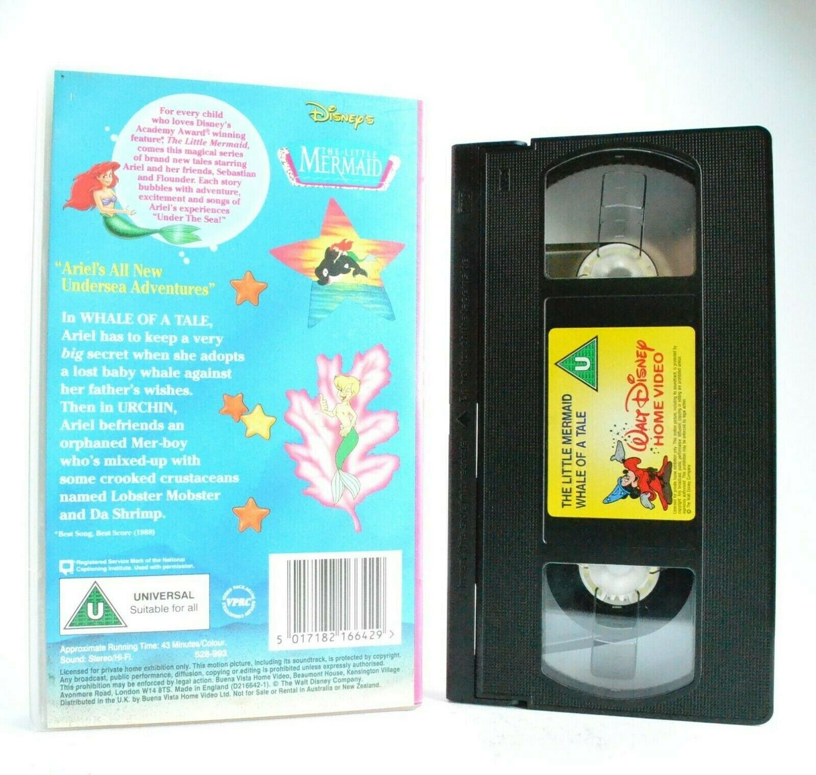 The Little Mermaid - Vol.1 - Whale Of A Tale - Disney - Adventure - Kids - VHS-