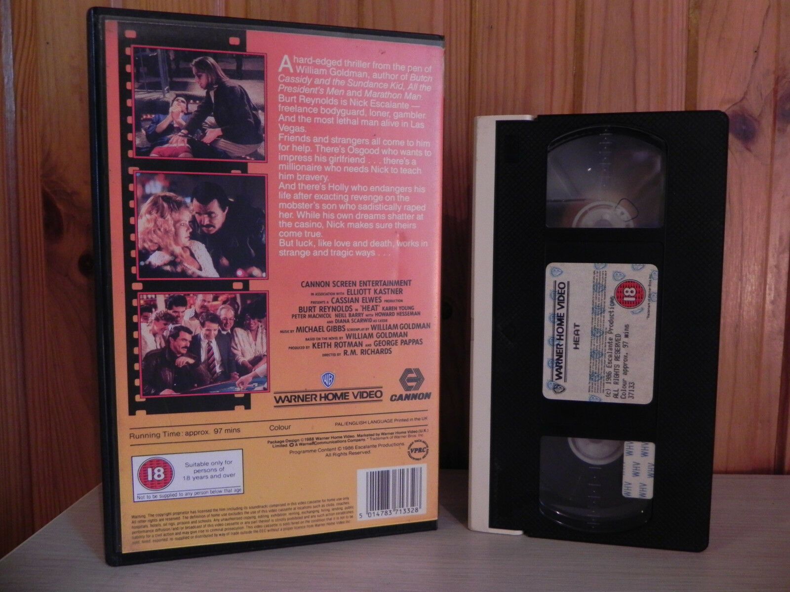 HEAT - 1988 Big Box - Ex-Rental - Burt Reynolds - Gambling Action - 37133 - VHS-