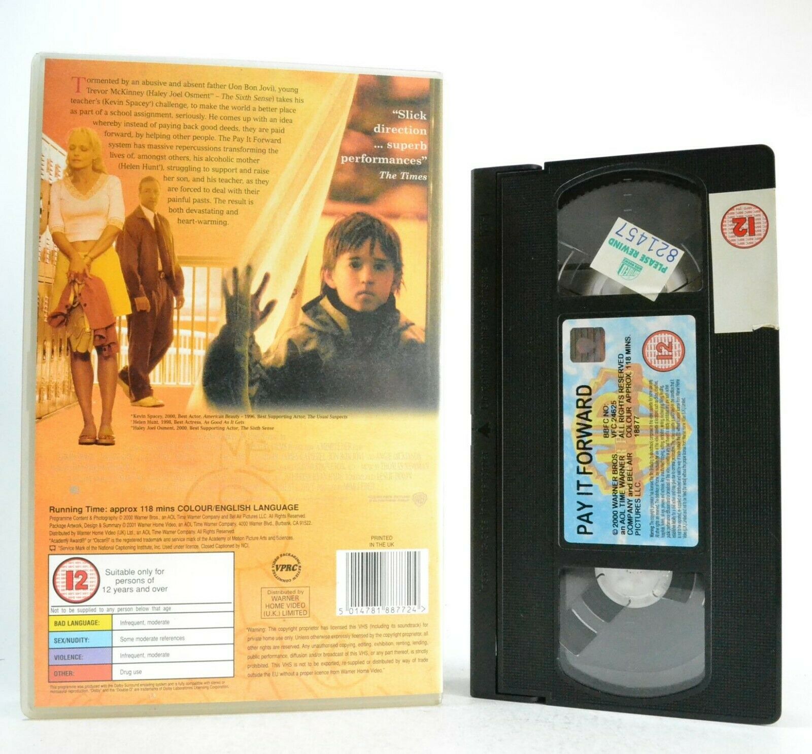 Pay It Forward: Based On C.R.Hyde Novel - Drama - Kevin Spacey/Helen Hunt - VHS-