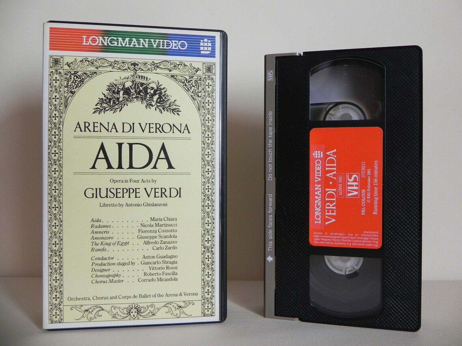 Giuseppe Verdi: Aida - Classic Opera - Four Acts - Arena Di Verona - Pal VHS-