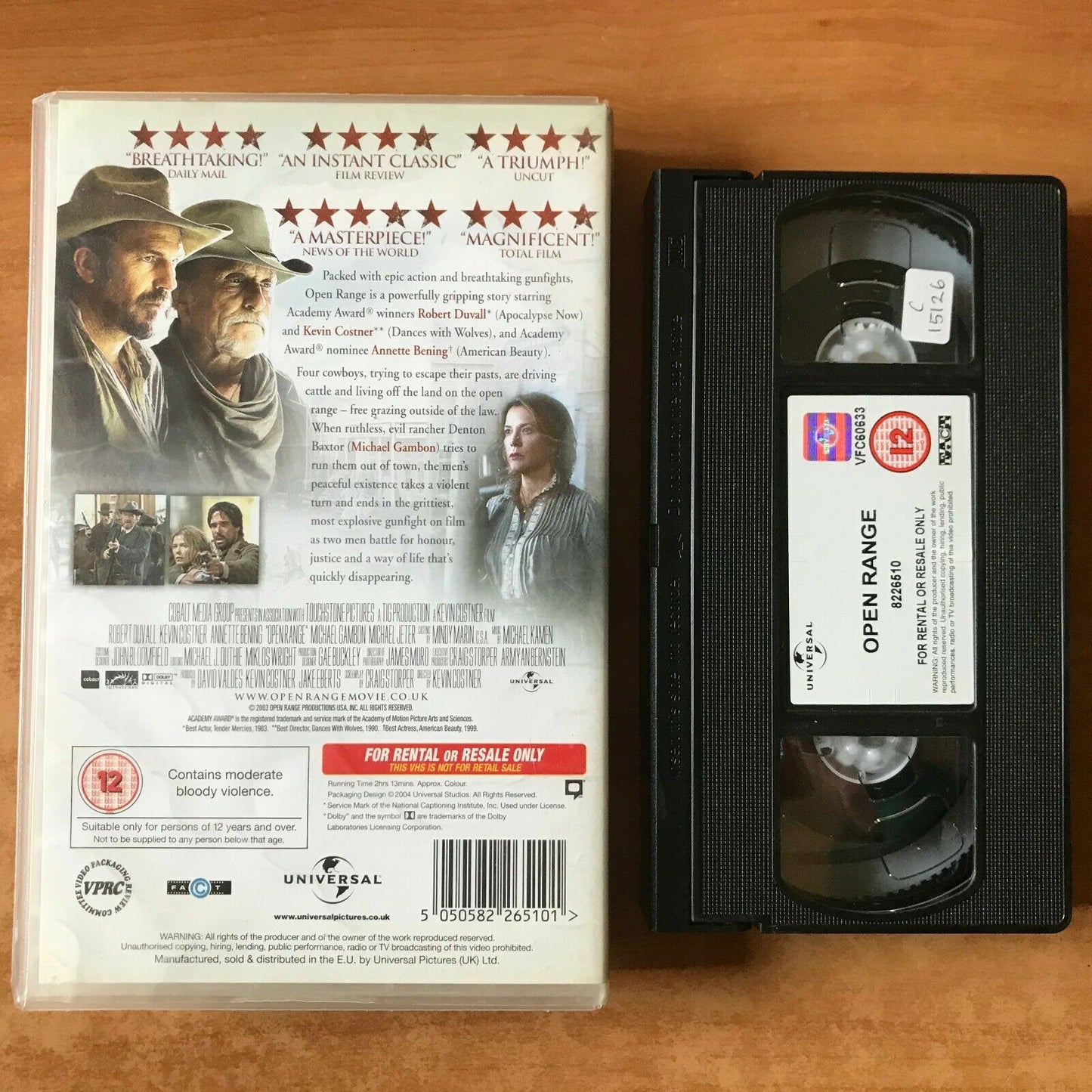 Open Range (2003); [Kevin Costner]: Western - Large Box (Rental) - Pal VHS-