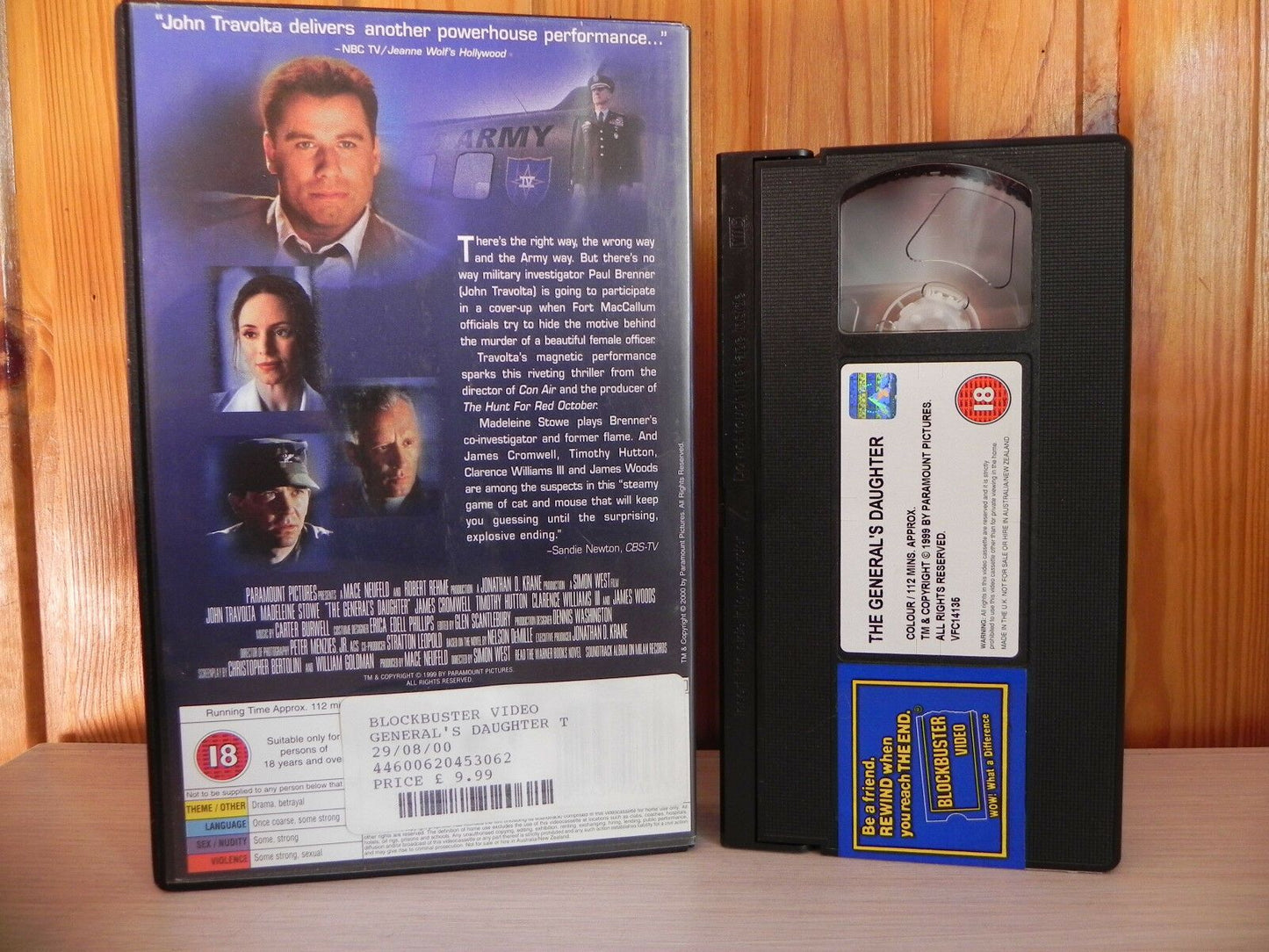 THE GENERALS DAUGHTER - 1999 Ex-Rental - Travolta - Suspense Thriller - VHS-