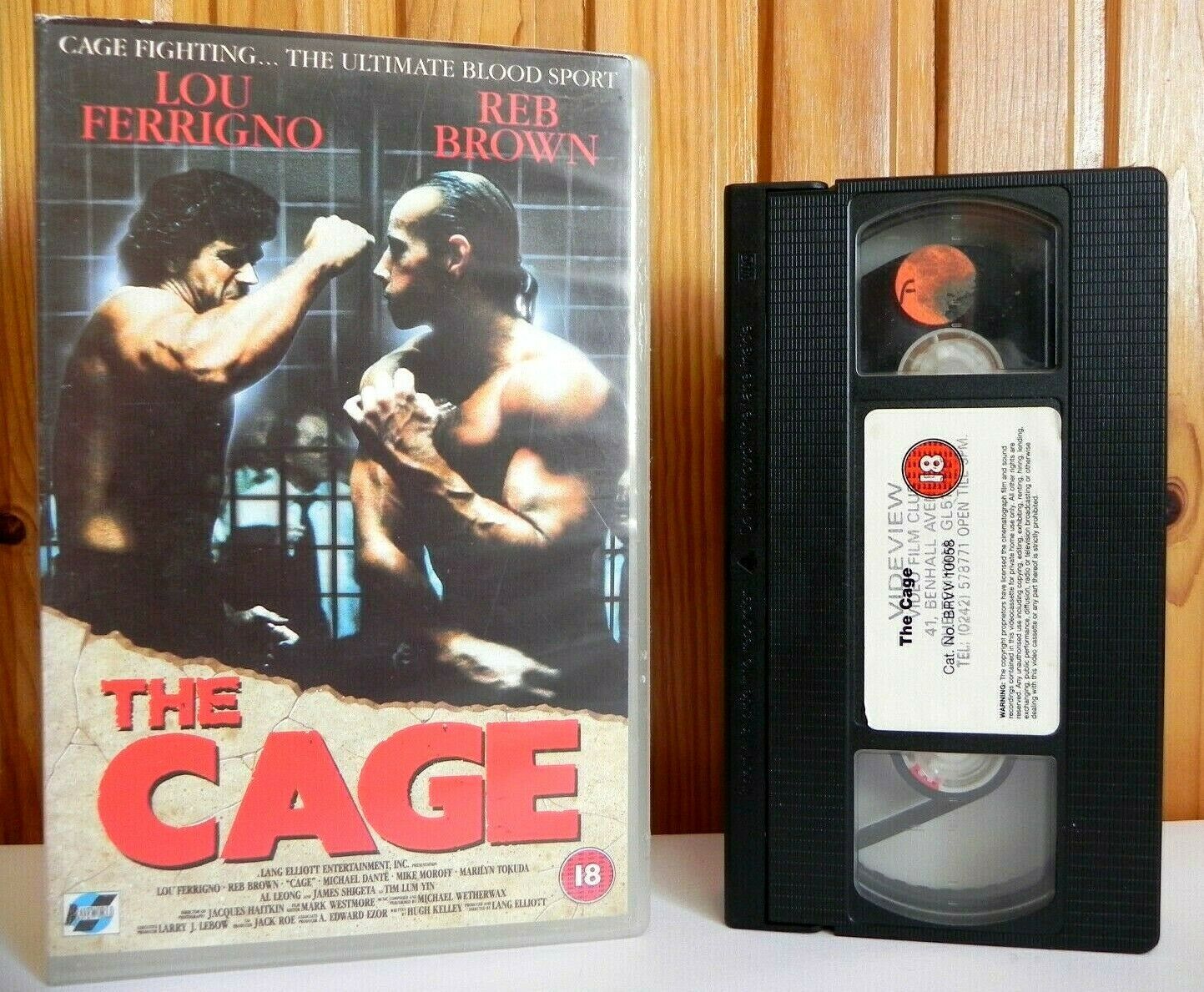 The Cage (1989) - Martial Arts Action - Large Box - Lou Ferrigno - Pal VHS-