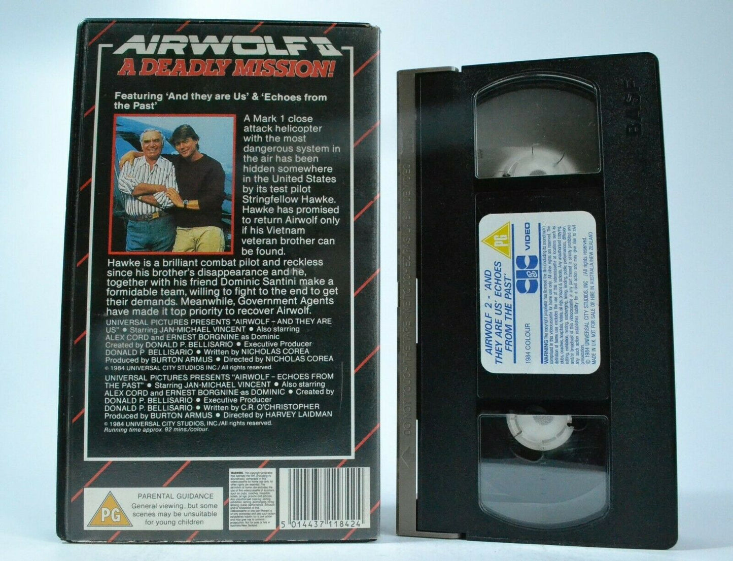 Airwolf 2: A Deadly Mission - Action Adventure -'Echoes From The Past'- Pal VHS-