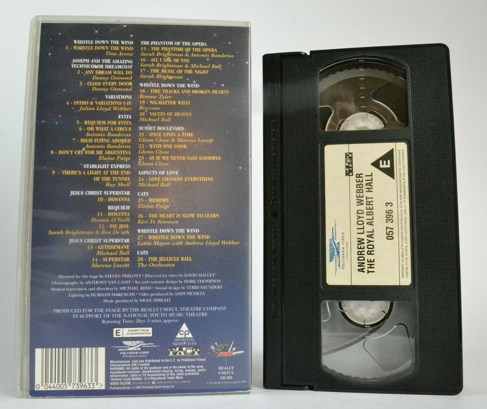 Andrew Lloyd Webber Celebration [Royal Albert Hall] Musical - Glenn Close - VHS-