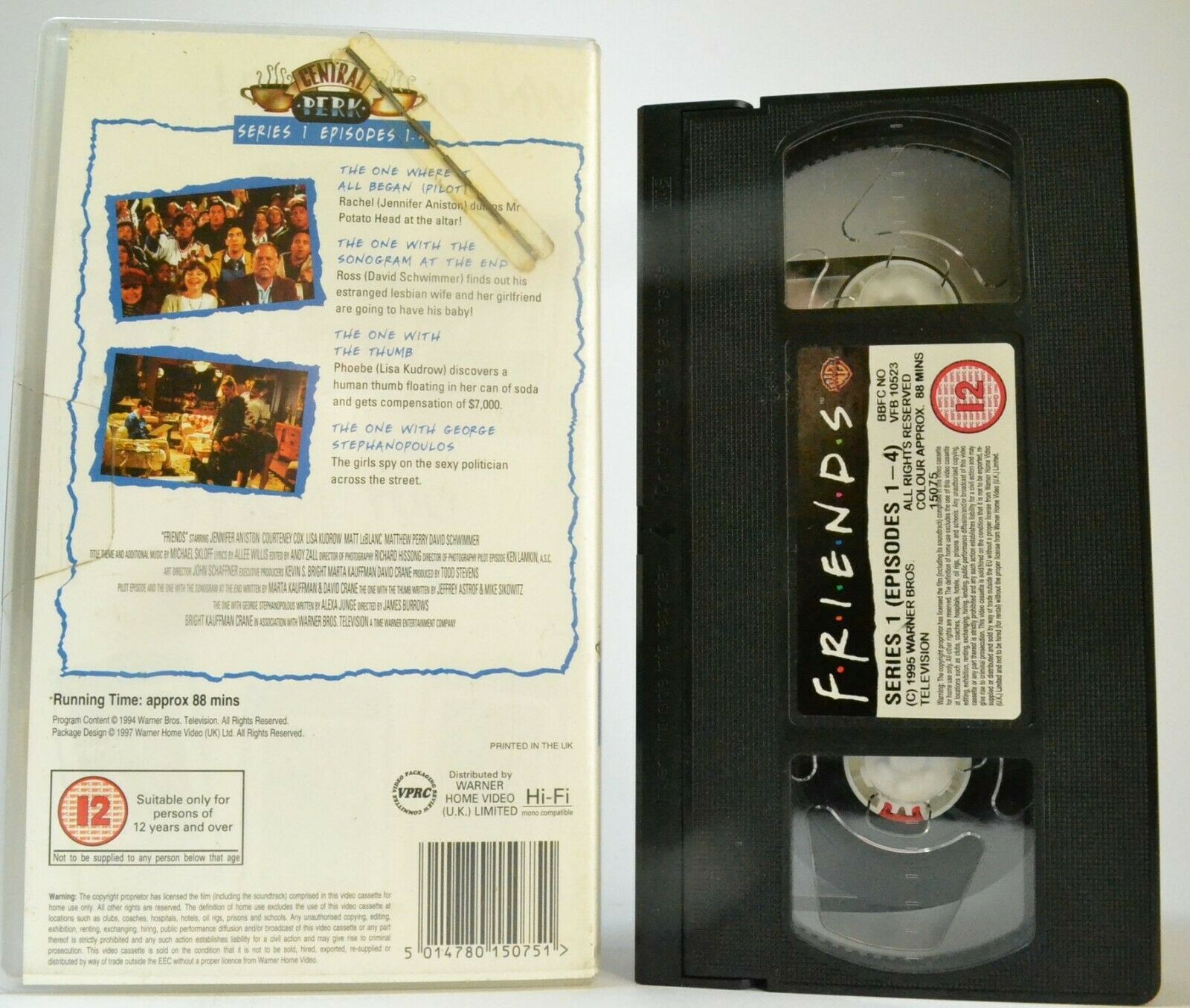 Friends (Series 1, Ep. 1-4): 'The One Where All Began'- Jennifer Aniston - VHS-