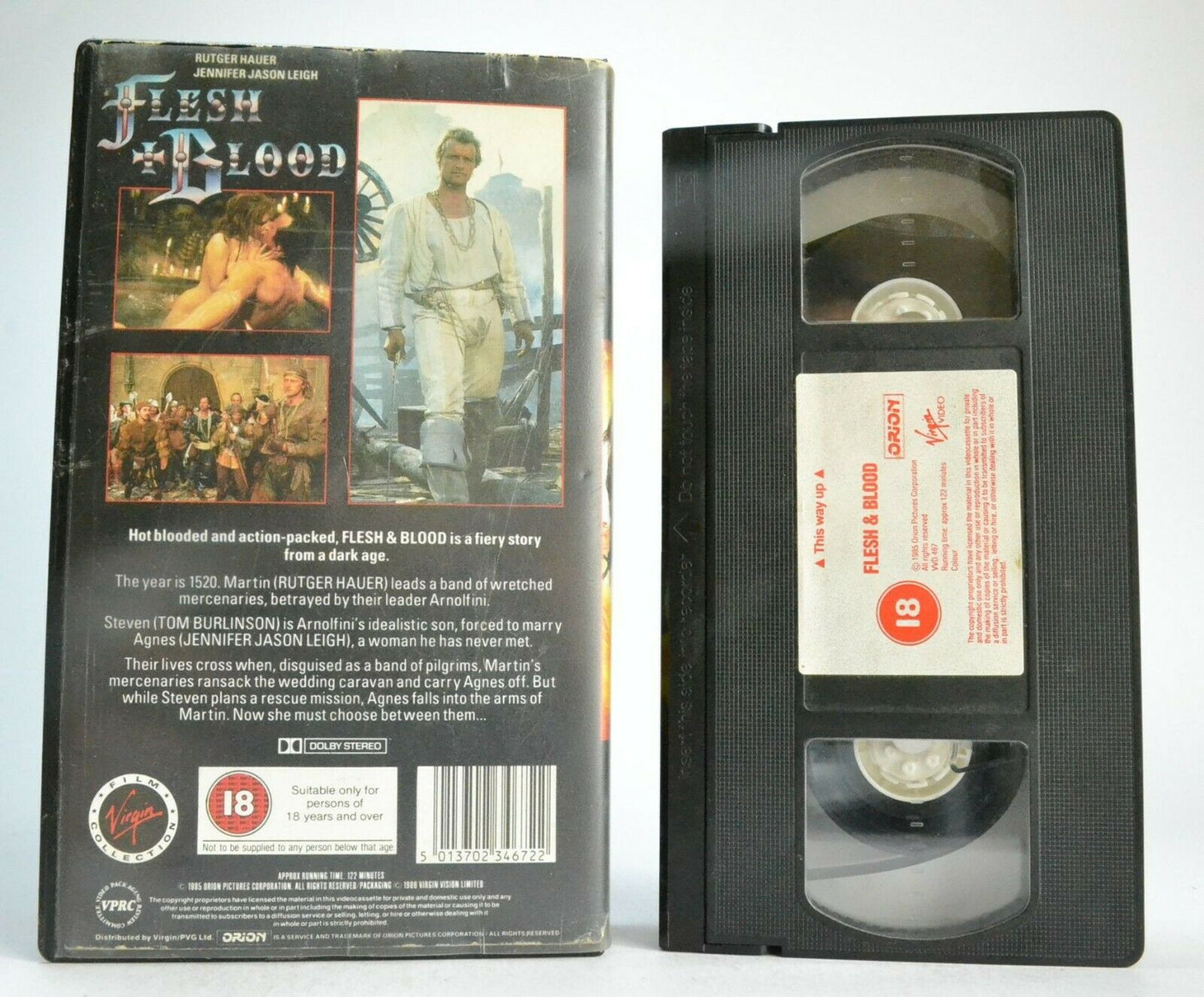 Flesh And Blood (Flesh+Blood):(1989) Virgin Release - Historical Adventure - VHS-