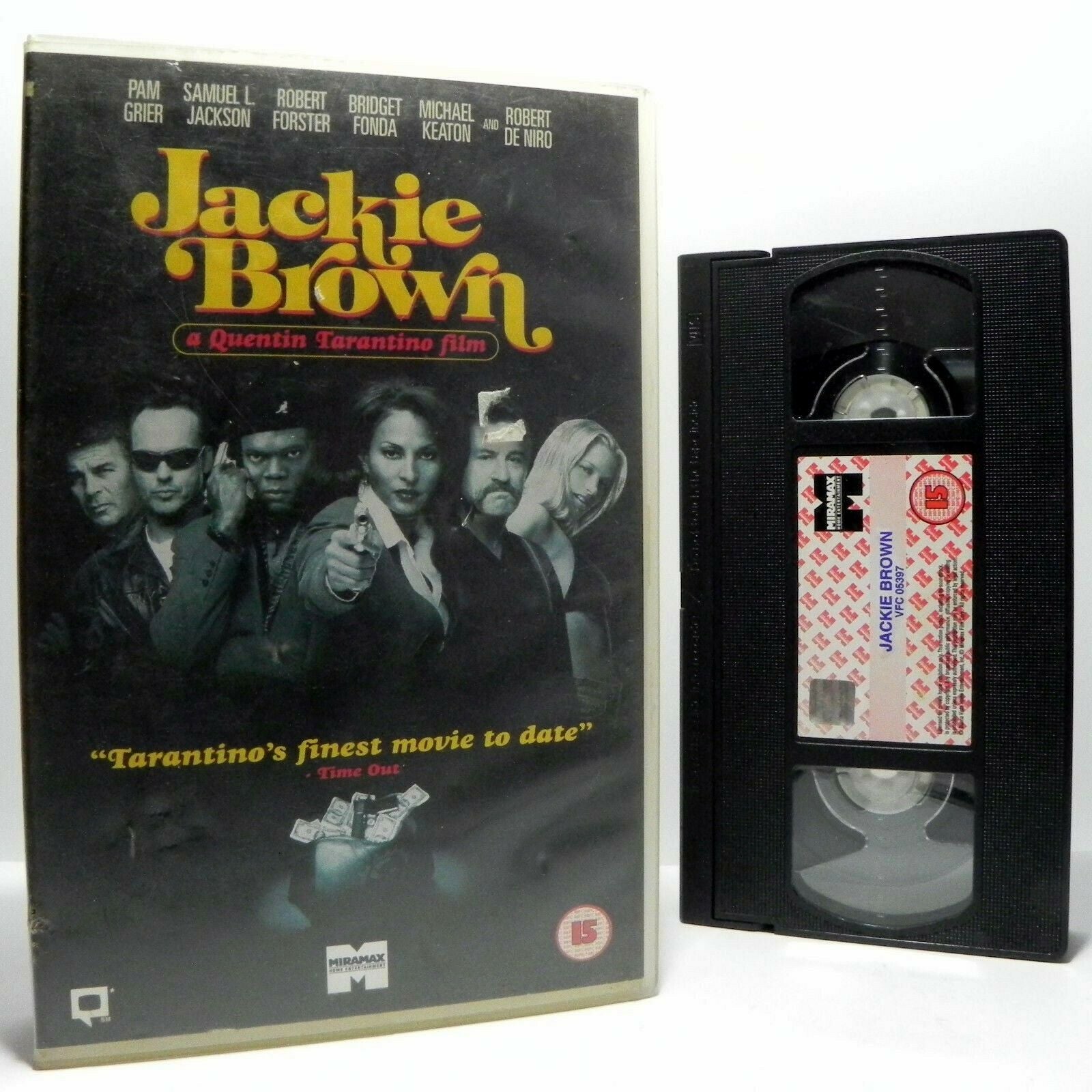 Jackie Brown (1997); [Tarantino] Action [Large Box] Rental - Pam Grier - Pal VHS-