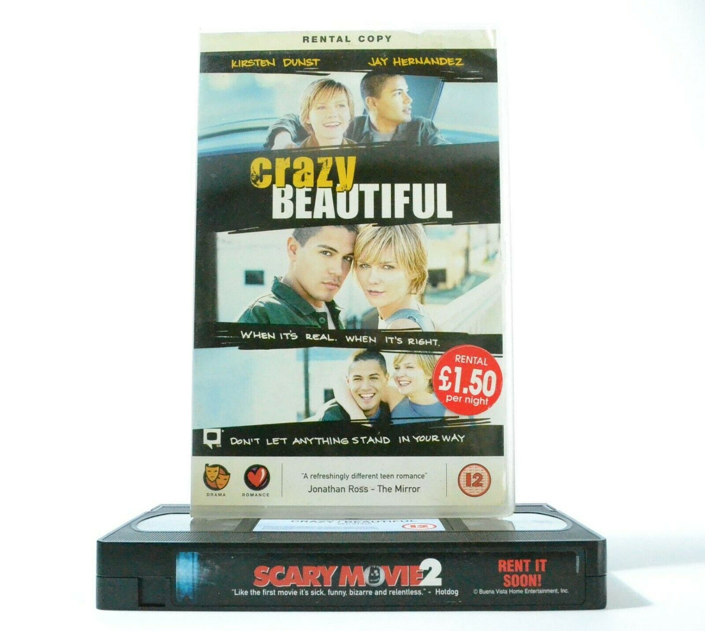 Crazy Beautiful: Teen Romance (2001) - Large Box - Ex-Rental - K.Dunst - Pal VHS-