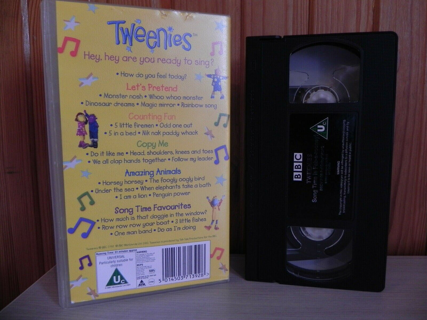 SONG TIME IS FAB-A-ROONEY - TWEENIES - COUNTING - COPY ME - BBC 7139 VIDEO - VHS-