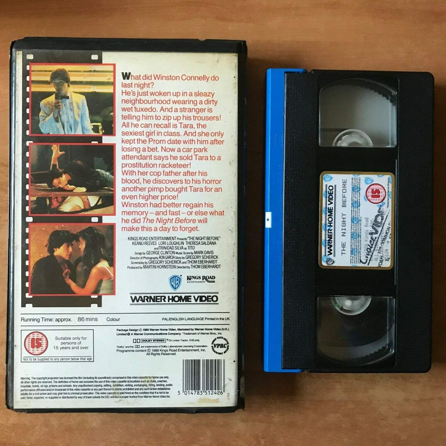 The Night Before (1988); [Warner] Large Box - Comedy - Keanu Reeves - Pal VHS-