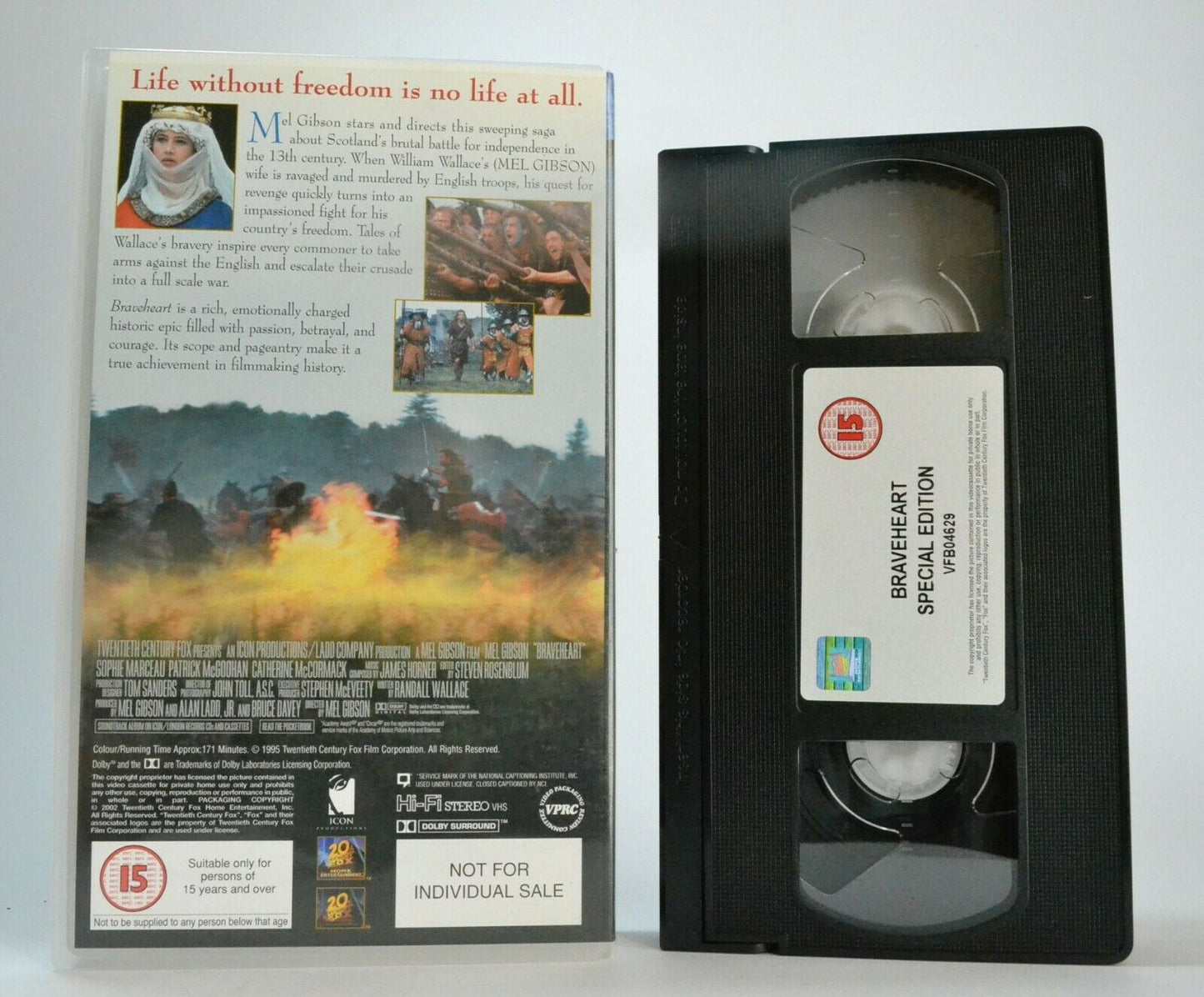 Braveheart (1995) - Special Edition - Epic War Drama - Mel Gibson - Pal VHS-