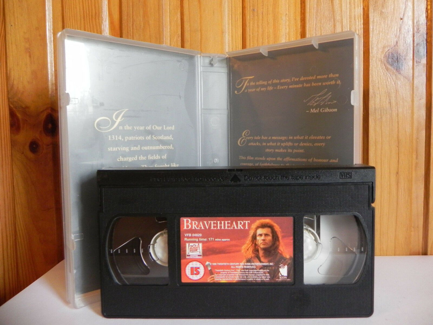 Braveheart (THX Mastered) War Drama - Mel Gibson - Pal VHS-