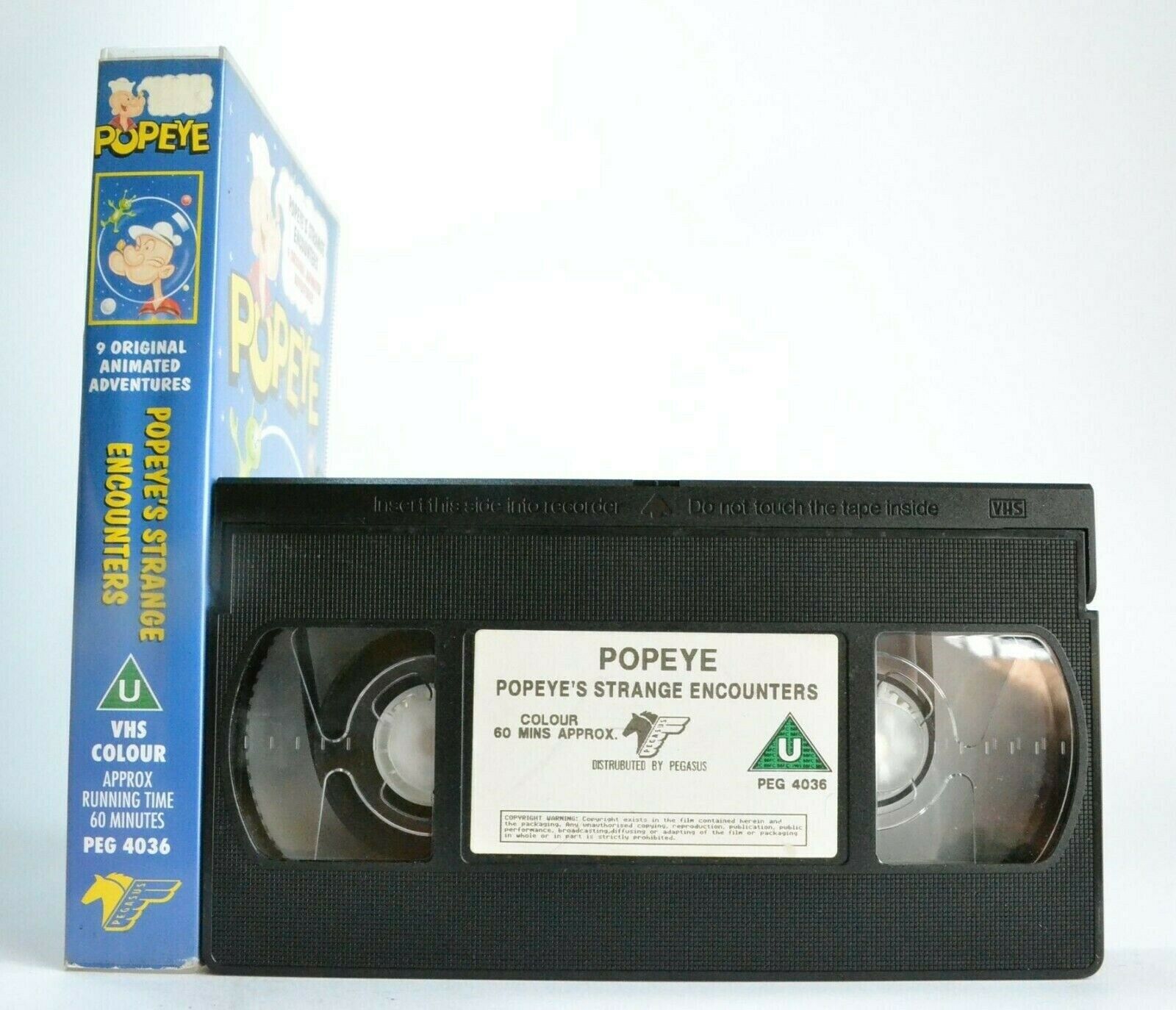 Popeye: Popeye's Strange Encounters - Animated Adventures - Children's - Pal VHS-