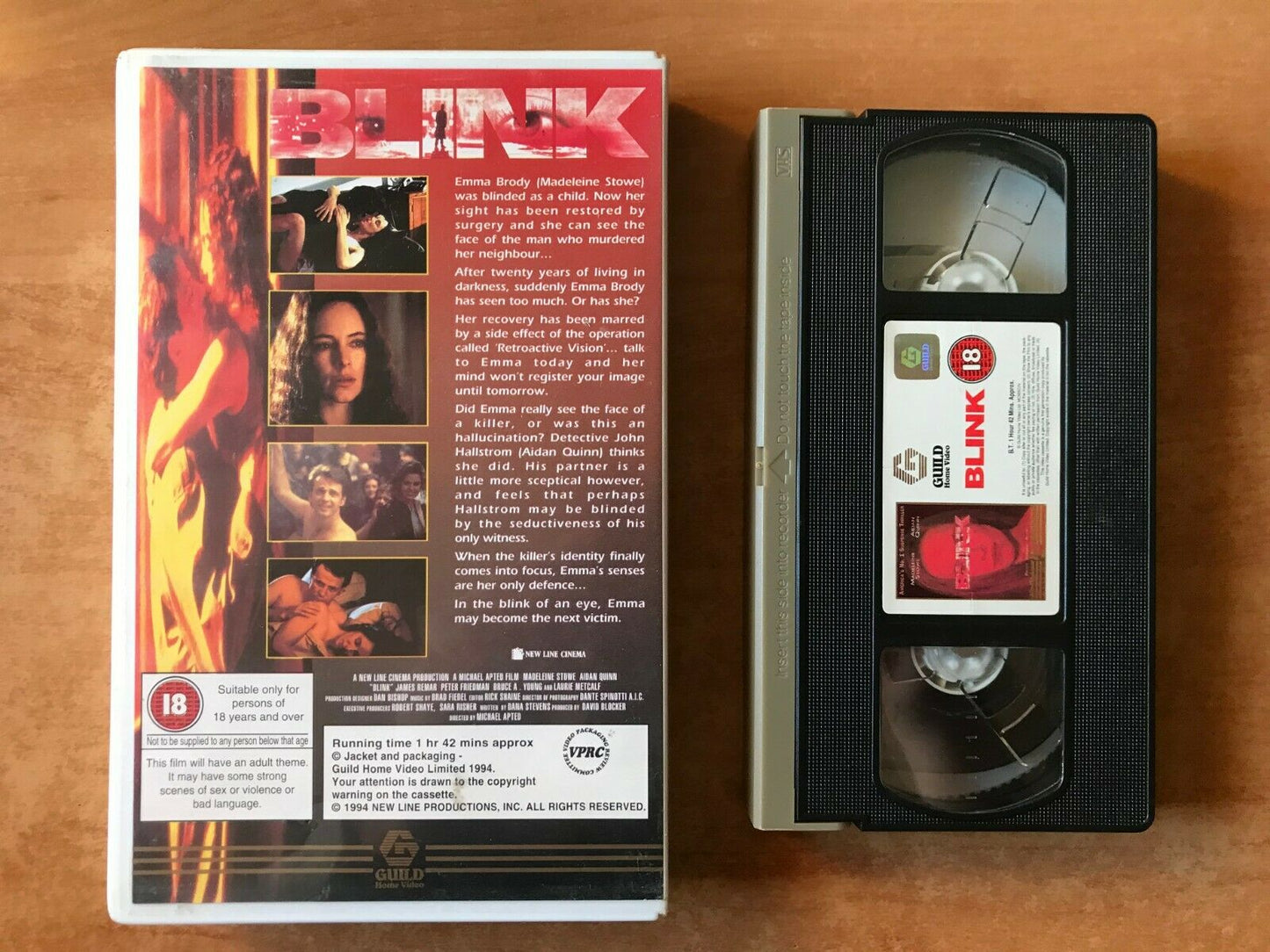 Blink - Guild Home - Thriller - Madeleine Stowe - Aidan Quinn - Large Box - VHS-