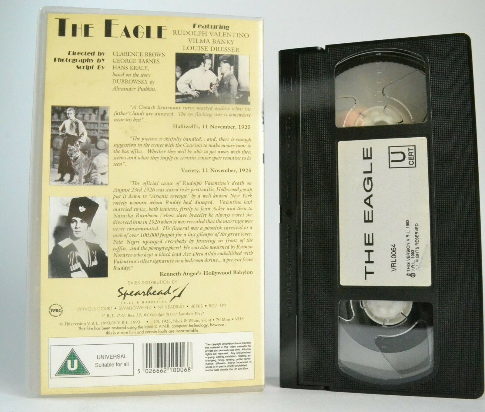 The Eagle (1925); [Alexander Pushkin] Clarence Brown / Rudolph Valentino - VHS-