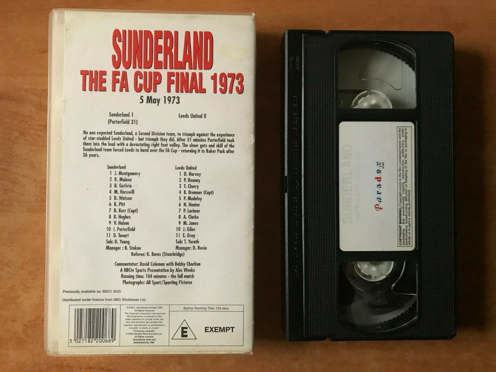 Sunderland: The FA Cup Final 1973; [Bobby Charlton] Football - Sports - Pal VHS-