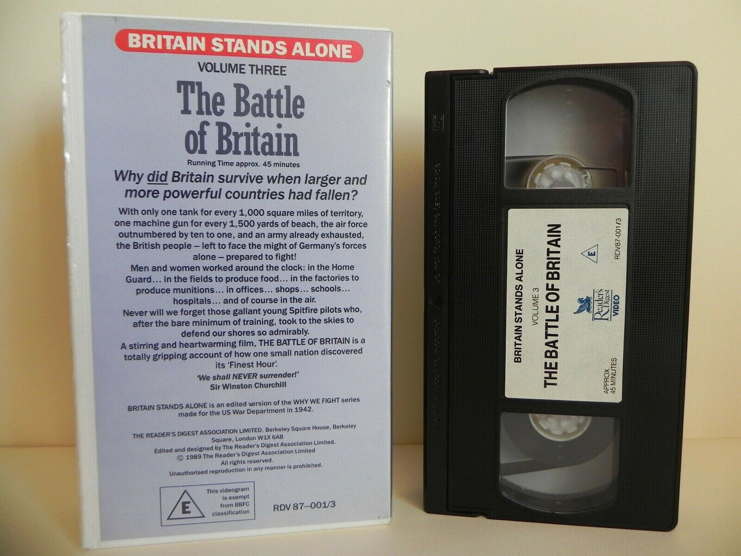 The Battle Of Britain - Volume 3 - Britain Stands Alone - Documentary - Pal VHS-