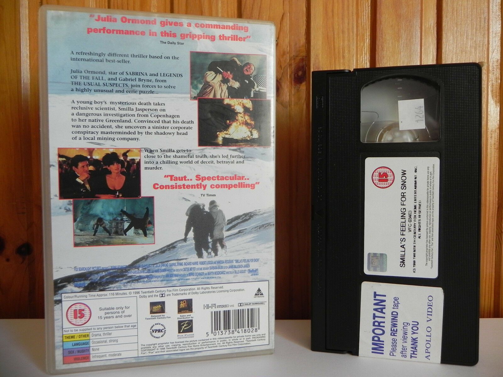 Smilla's Feeling For Snow - Large Box - Thriller - Ormond - Ex-Rental - Pal VHS-