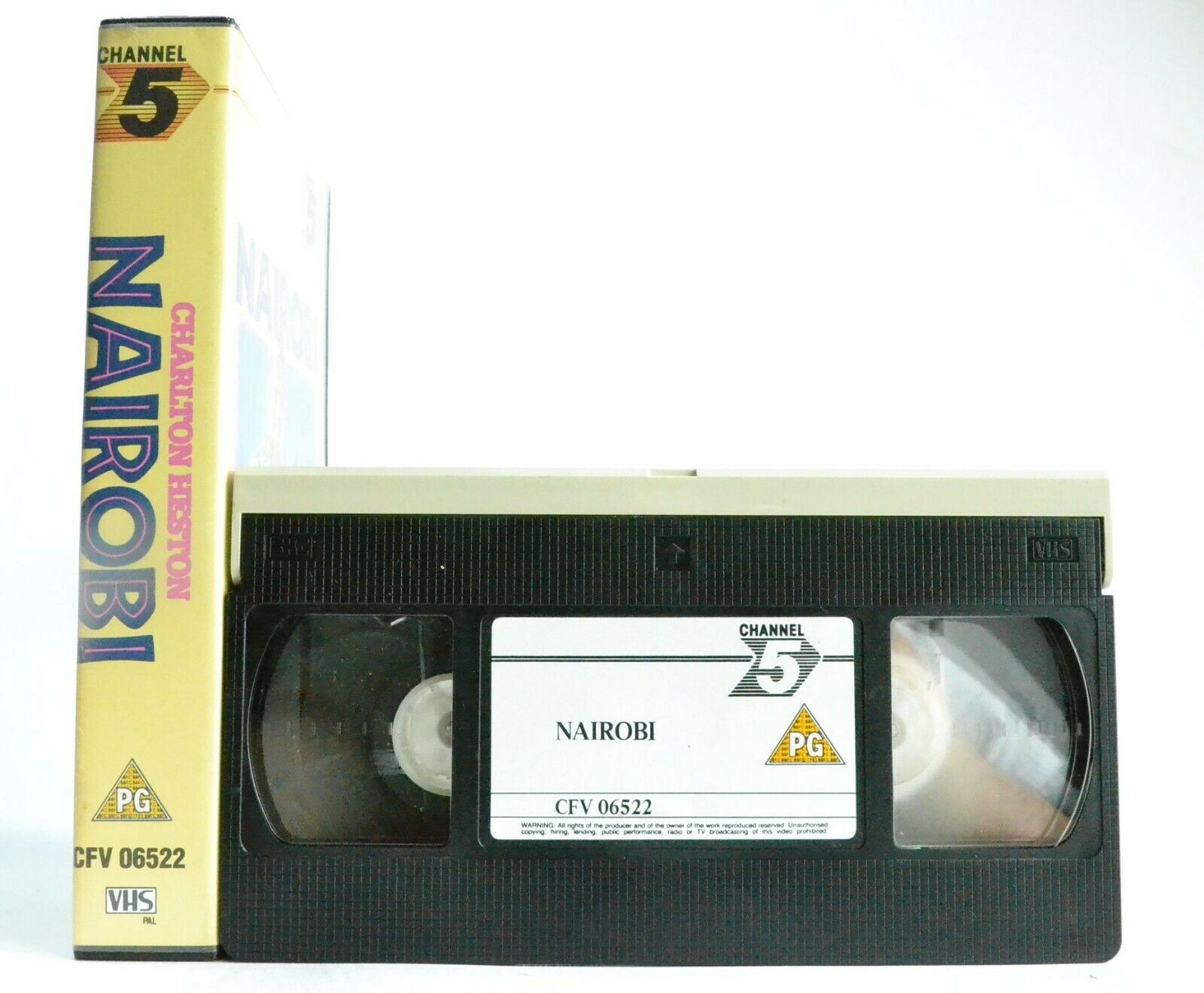 Nairobi: (1987) Channel 5 - Charlton Heston Vs. Black Market Hunters - Pal VHS-