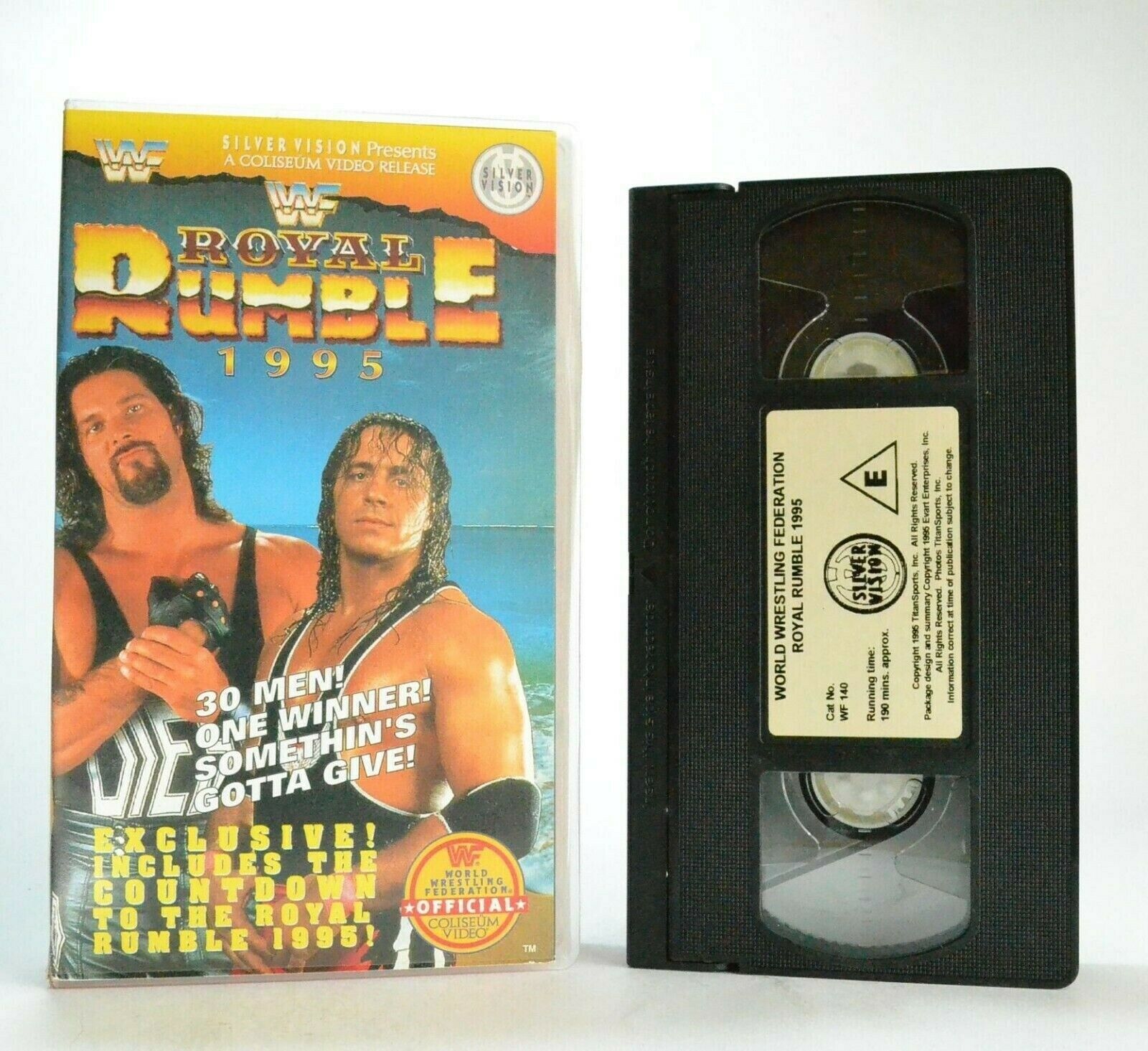 WWF Royal Rumble 1995 - Wrestling - Bret Hart - Razor Ramor - Jeff Jarrett - VHS-