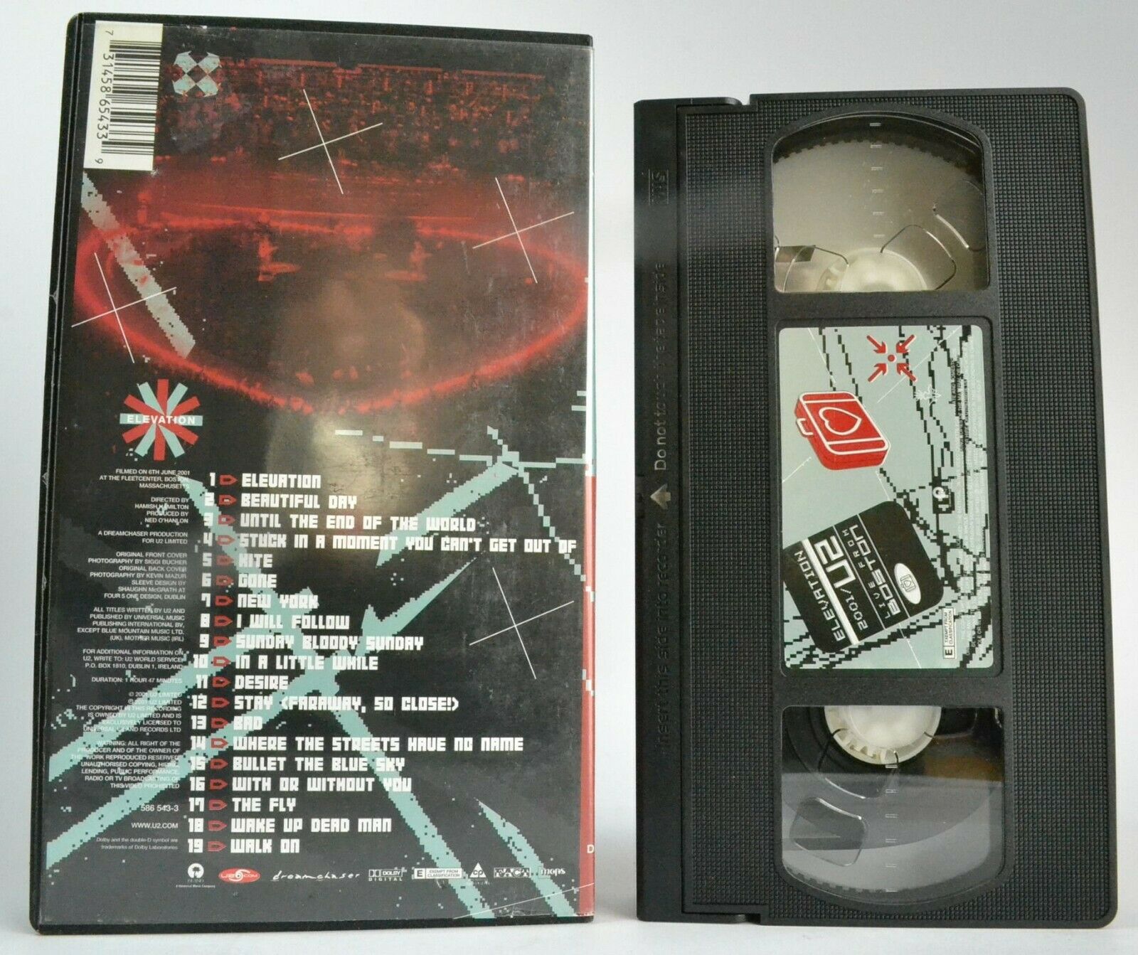 U2: Live From Boston [Elevation Tour 2001] Concert - Bono - The Edge - Pal VHS-