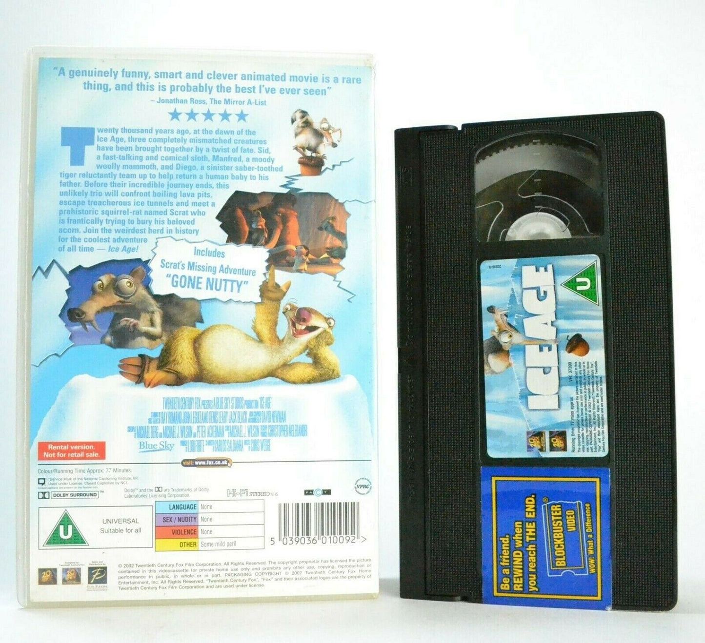 Ice Age: 20th Century Fox (2002) - Computer Animated Comedy - Children's - VHS-