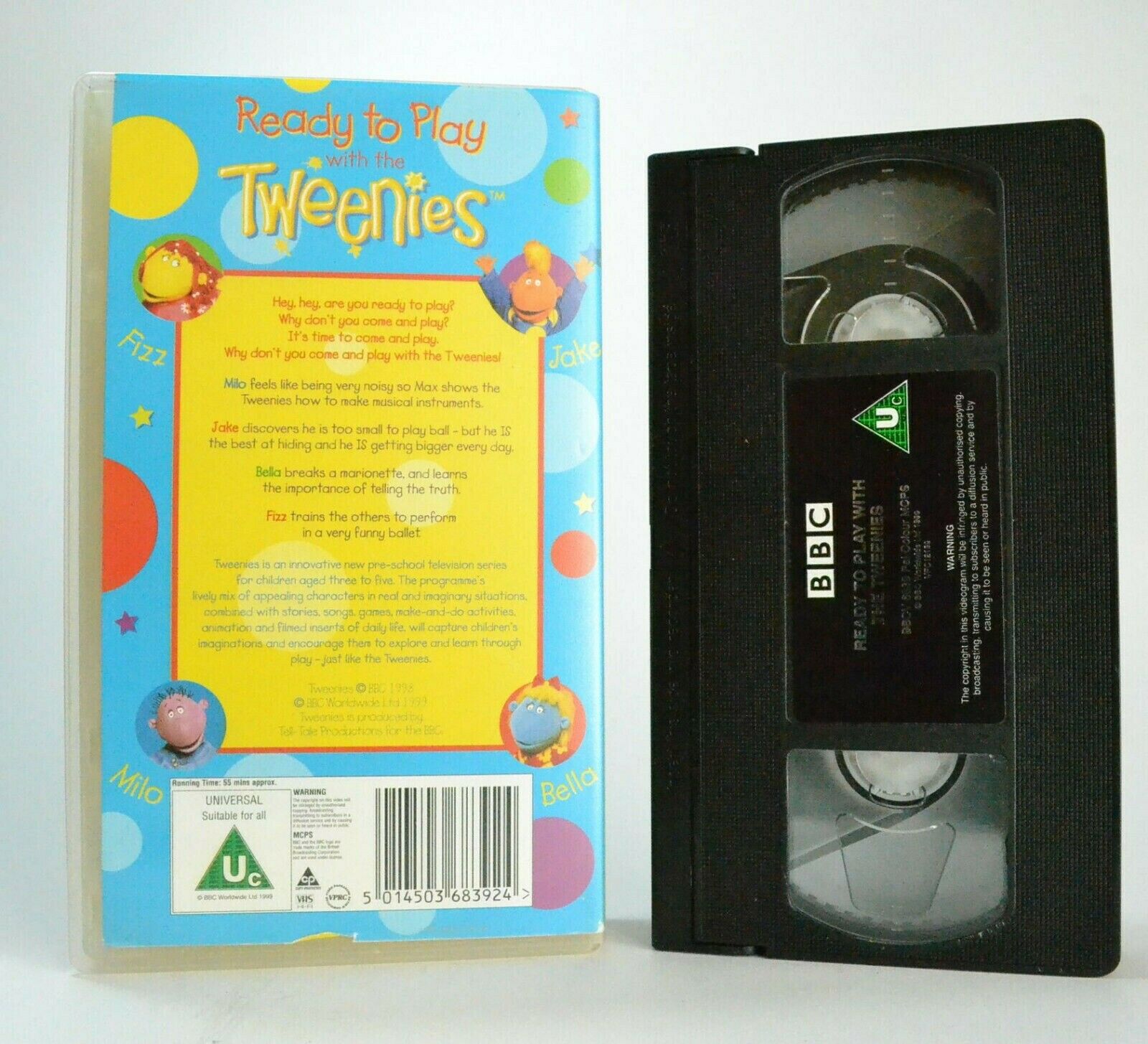 TWEENIES - READY TO PLAY - EARLY BBC - CHILDREN - ACTION SONGS - VHS-