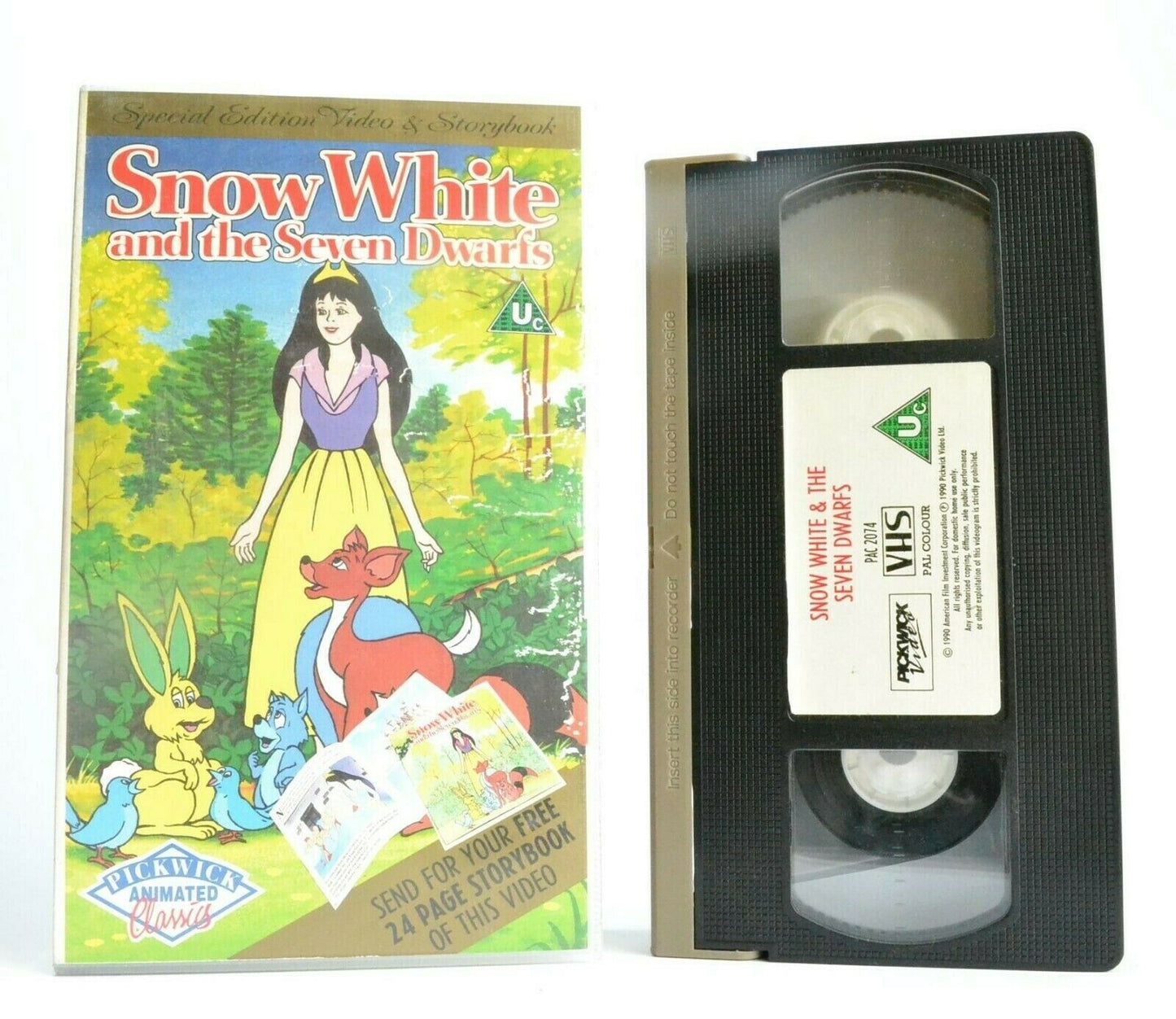 Snow White And The Seven Dwarfs (1990): Animated Classic - Children's - Pal VHS-