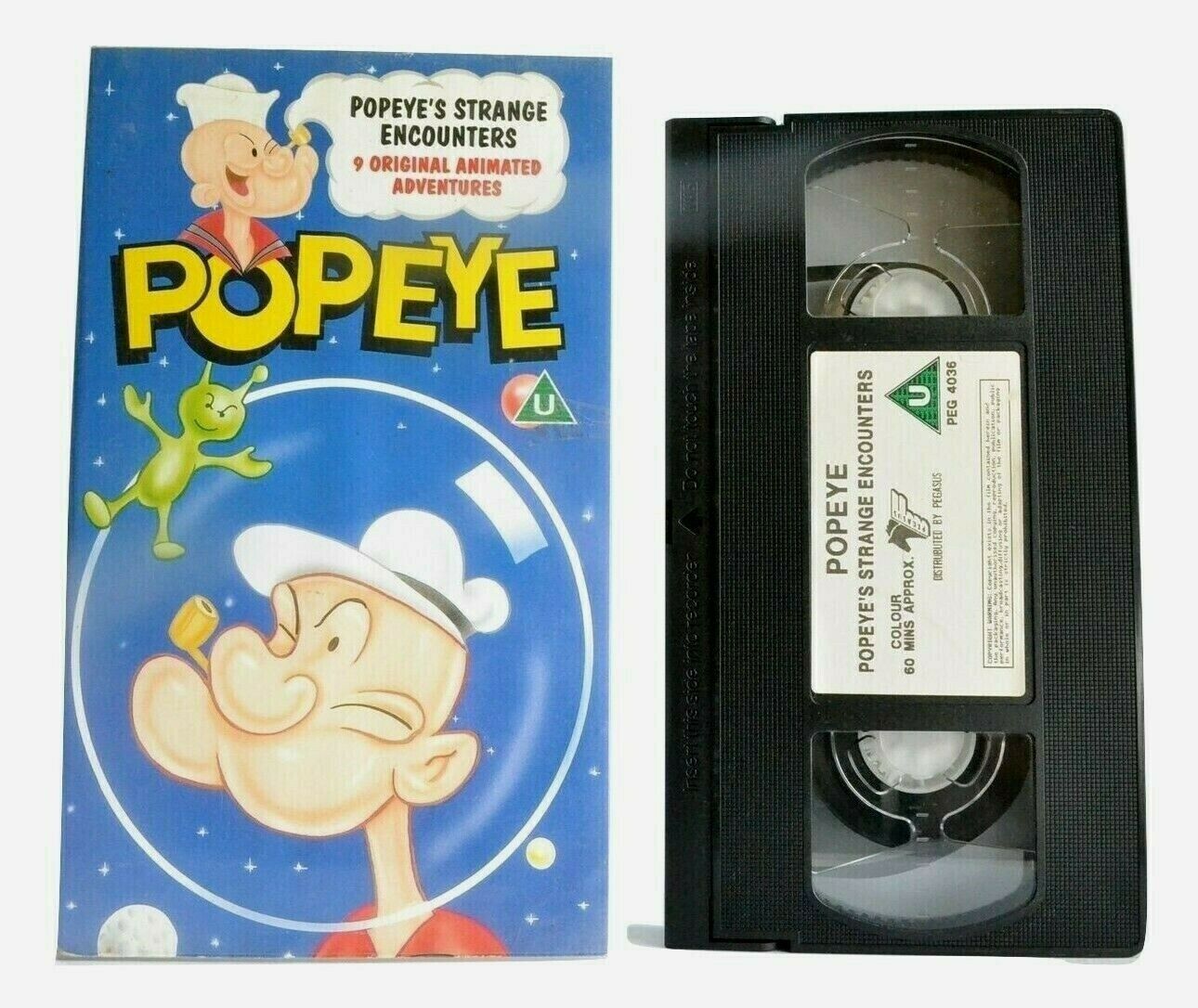 Popeye: Popeye's Strange Encounters - Animated Adventures - Children's - Pal VHS-