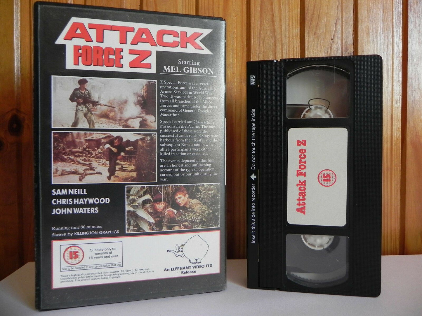 Attack Force Z - An Elephant Video - Drama - Mel Gibson - Large Box - Pal VHS-